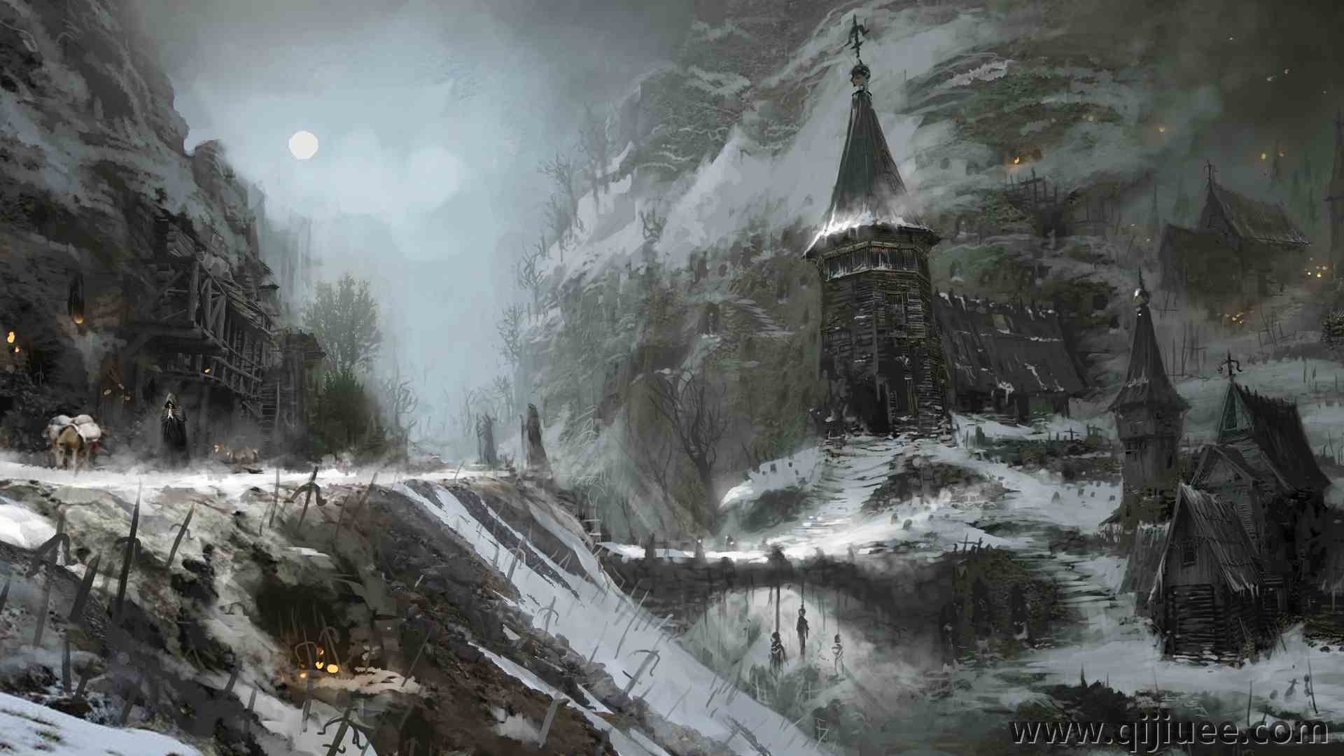暴雪 暗黑破坏神 游戏CG 幻想 AI艺术 4K壁纸6000 x 2500/5.13 MB-柒染云阁