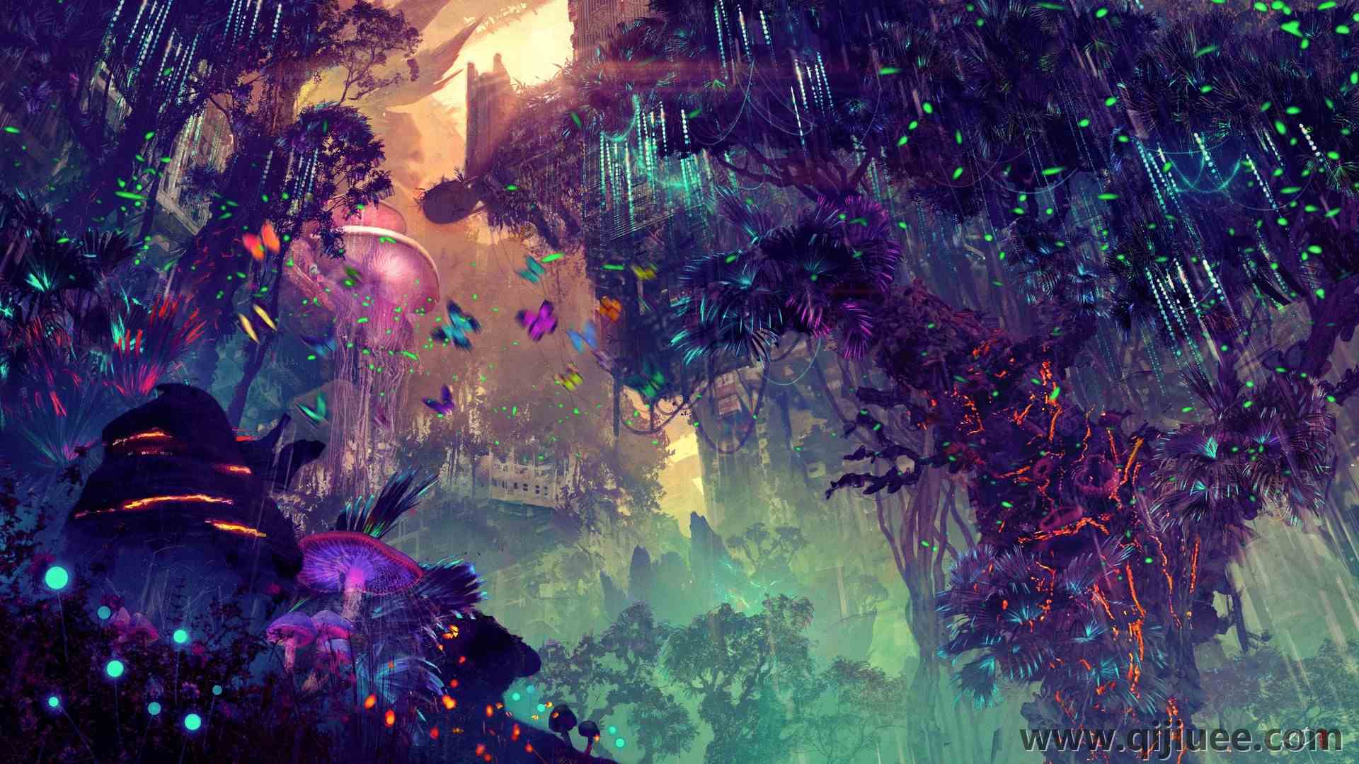 AI艺术 风景 城市 发光 科幻 奇幻艺术  电脑壁纸 4K壁纸4200 x 2400/2.95 MB-柒染云阁