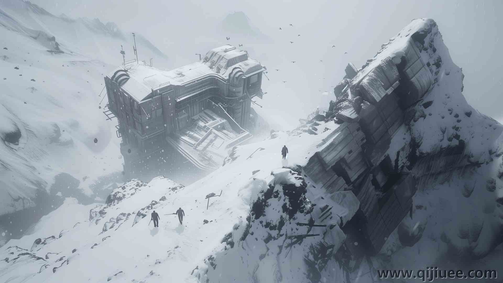 AI艺术 冬季 雪 插图 科幻 概念艺术 电脑壁纸 4K壁纸5824 x 3264/8.34 MB-柒染云阁
