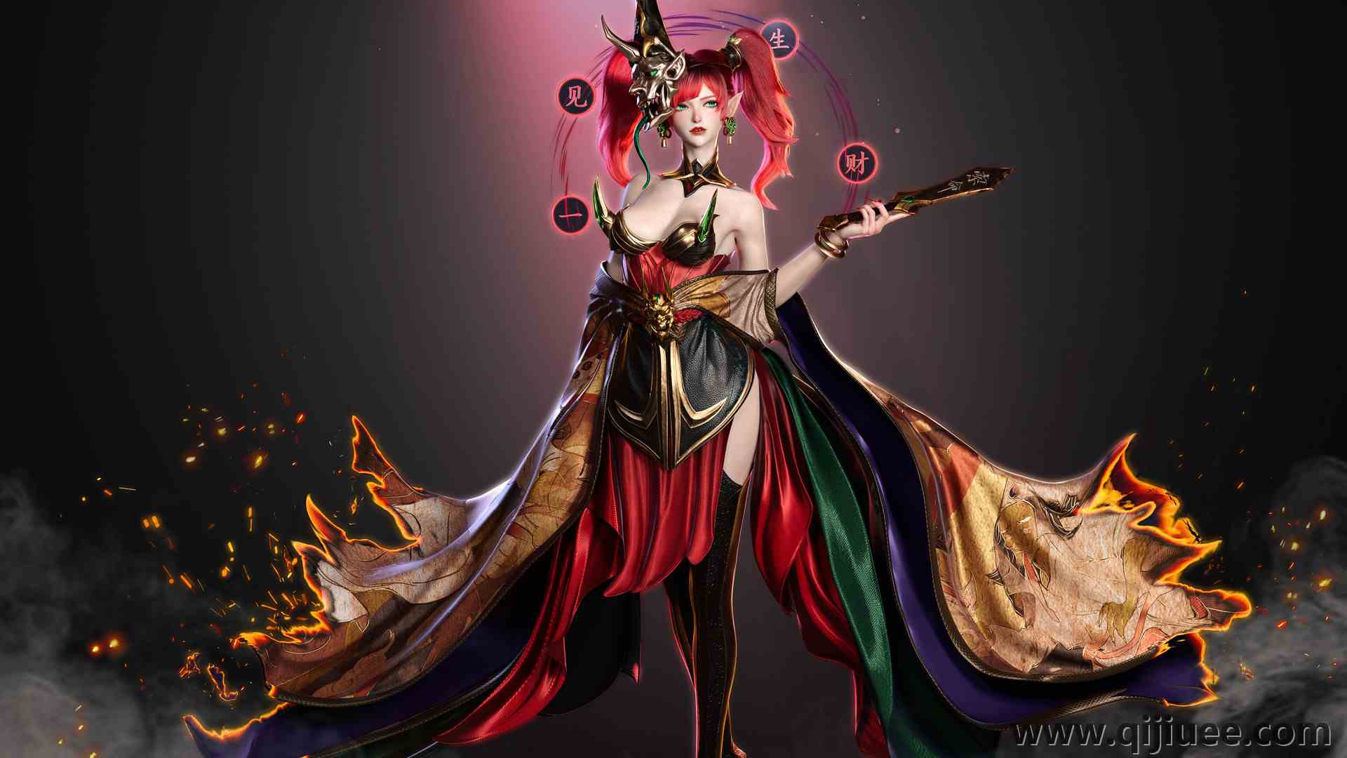 女人 侧视 红发 嘴巴 奇幻女孩 连衣裙 薄雾 兽耳 AI艺术 艺术 4K壁纸3840 x 2848/1.93 MB-柒染云阁