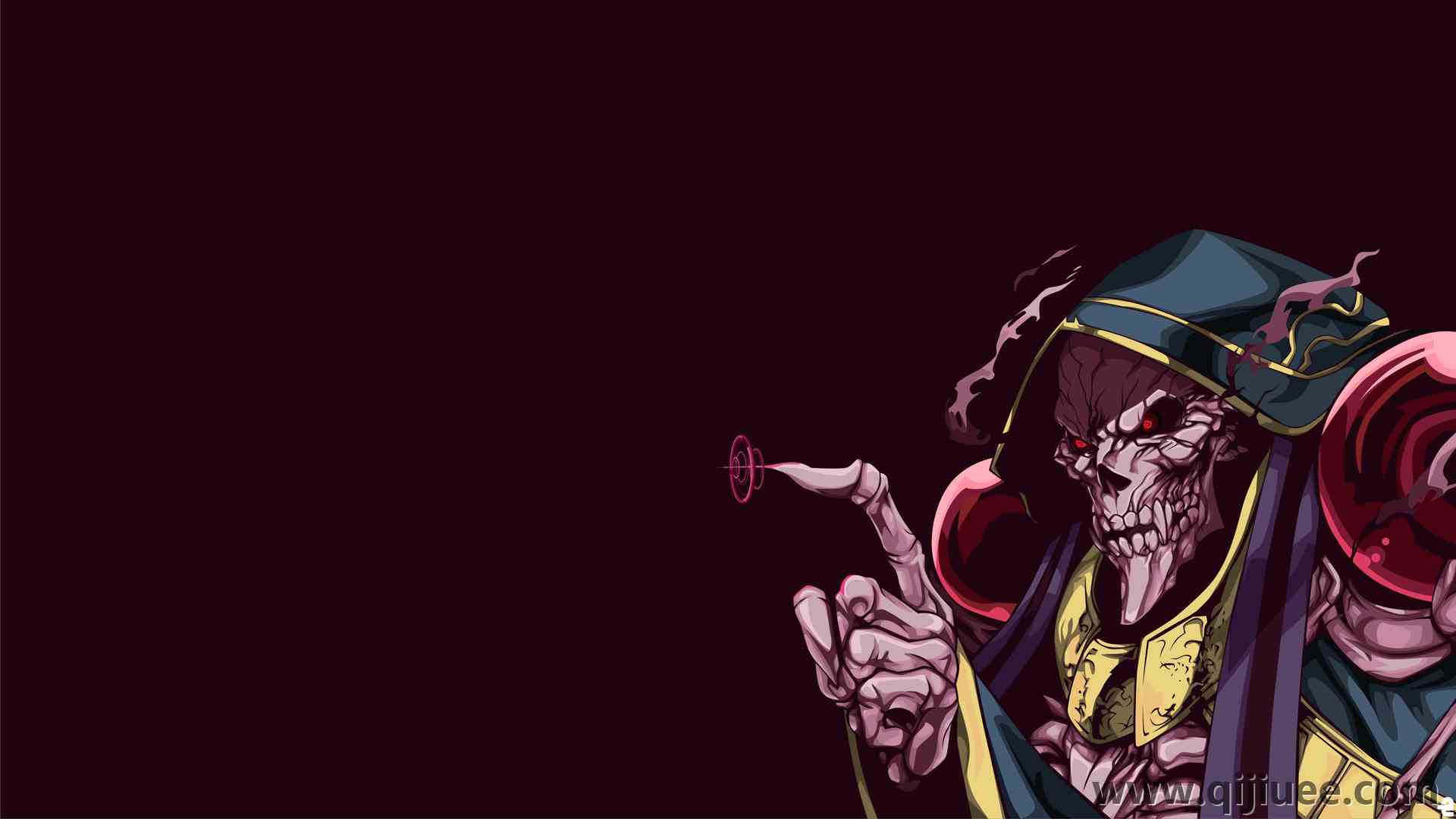 骨王 动漫 礼服 动漫 骷髅 简单背景 overlord 4K壁纸3840 x 2160/1.07 MB-柒染云阁