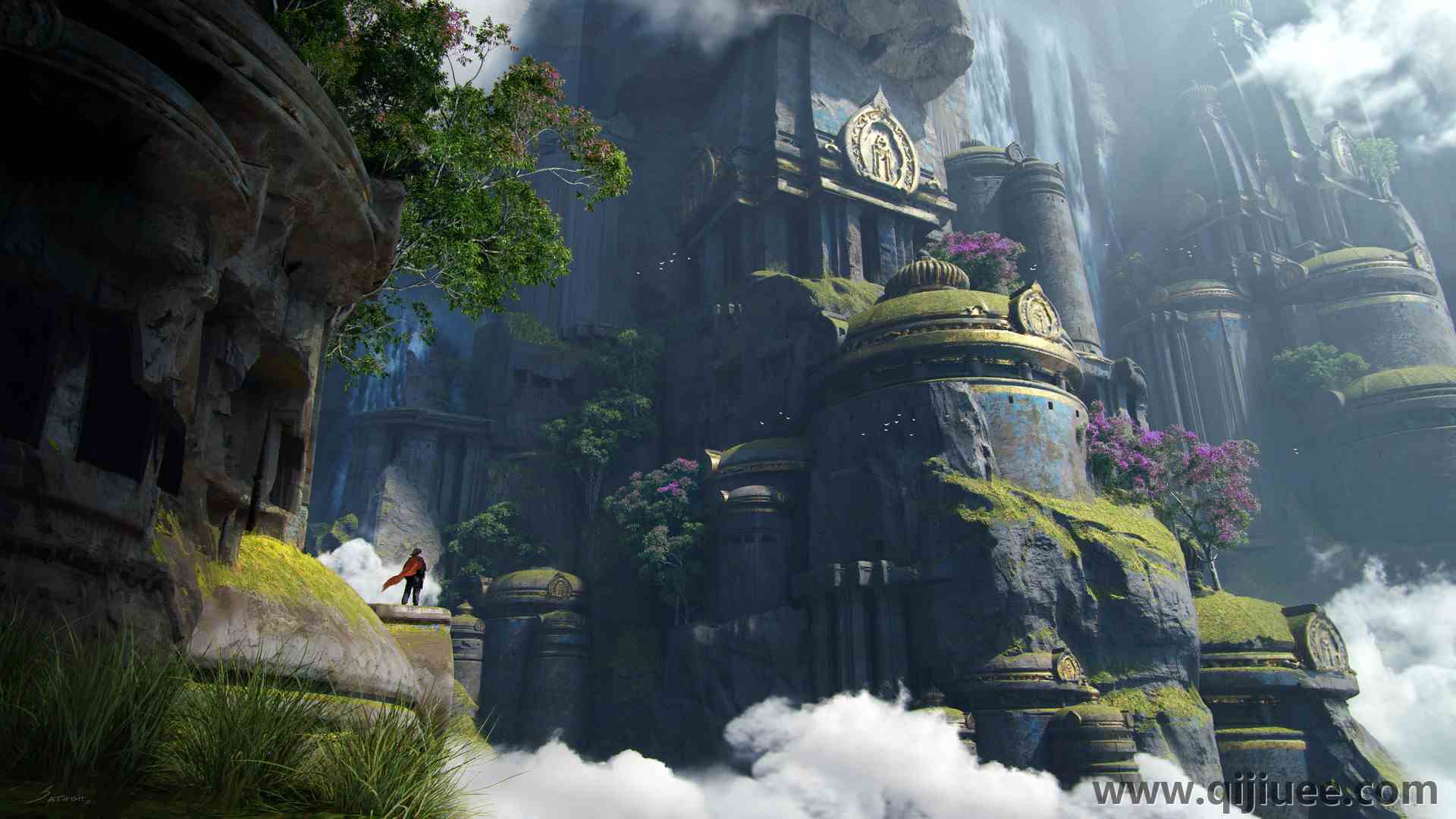 环境 景观 结构 建筑 古代 男人 幻想艺术 树 自然 电脑壁纸 4K壁纸3840 x 2160/2.59 MB-柒染云阁