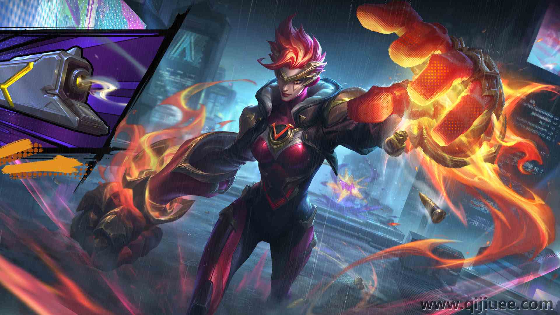英雄联盟 格温 超级英雄 AI艺术 电子游戏 LOL 电脑壁纸 8K壁纸7680 x 4320/6.19 MB-柒染云阁
