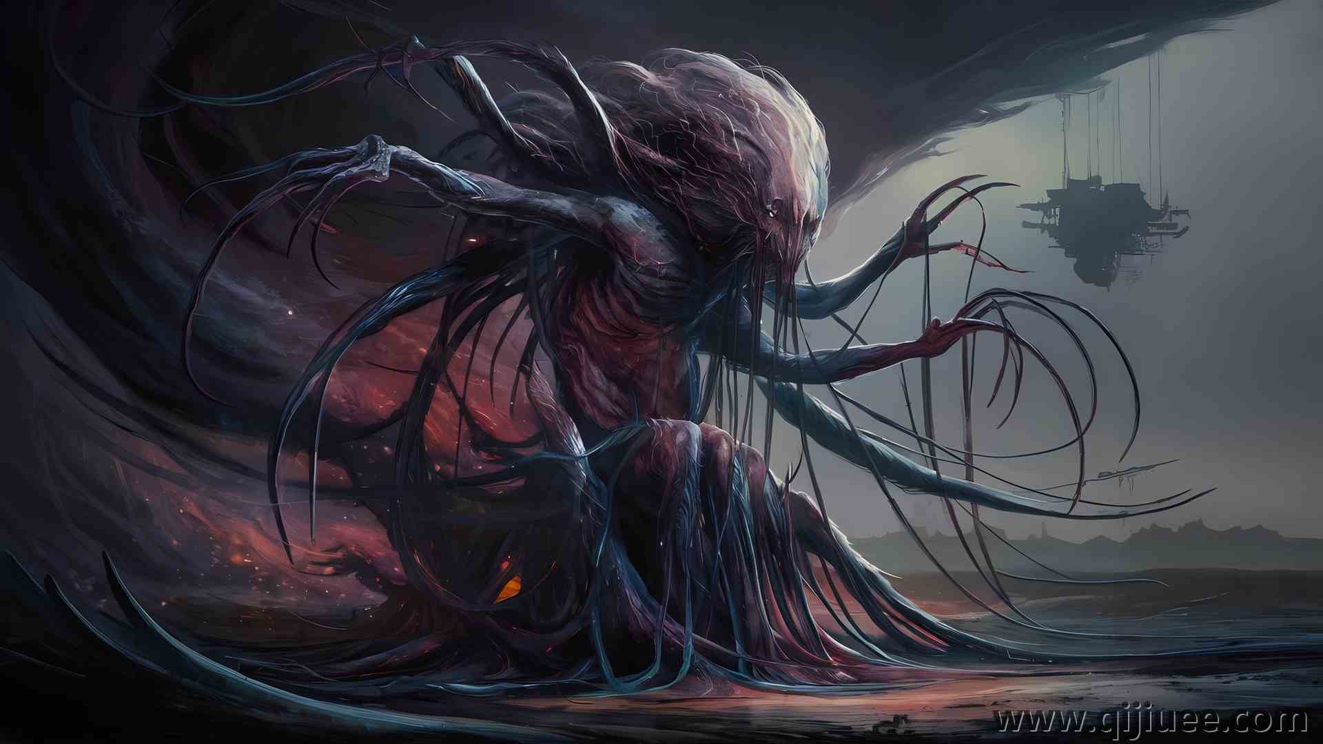克苏鲁 黑暗幻想  电脑贴纸，4K贴纸5120 x 2880/3.51 MB-柒染云阁