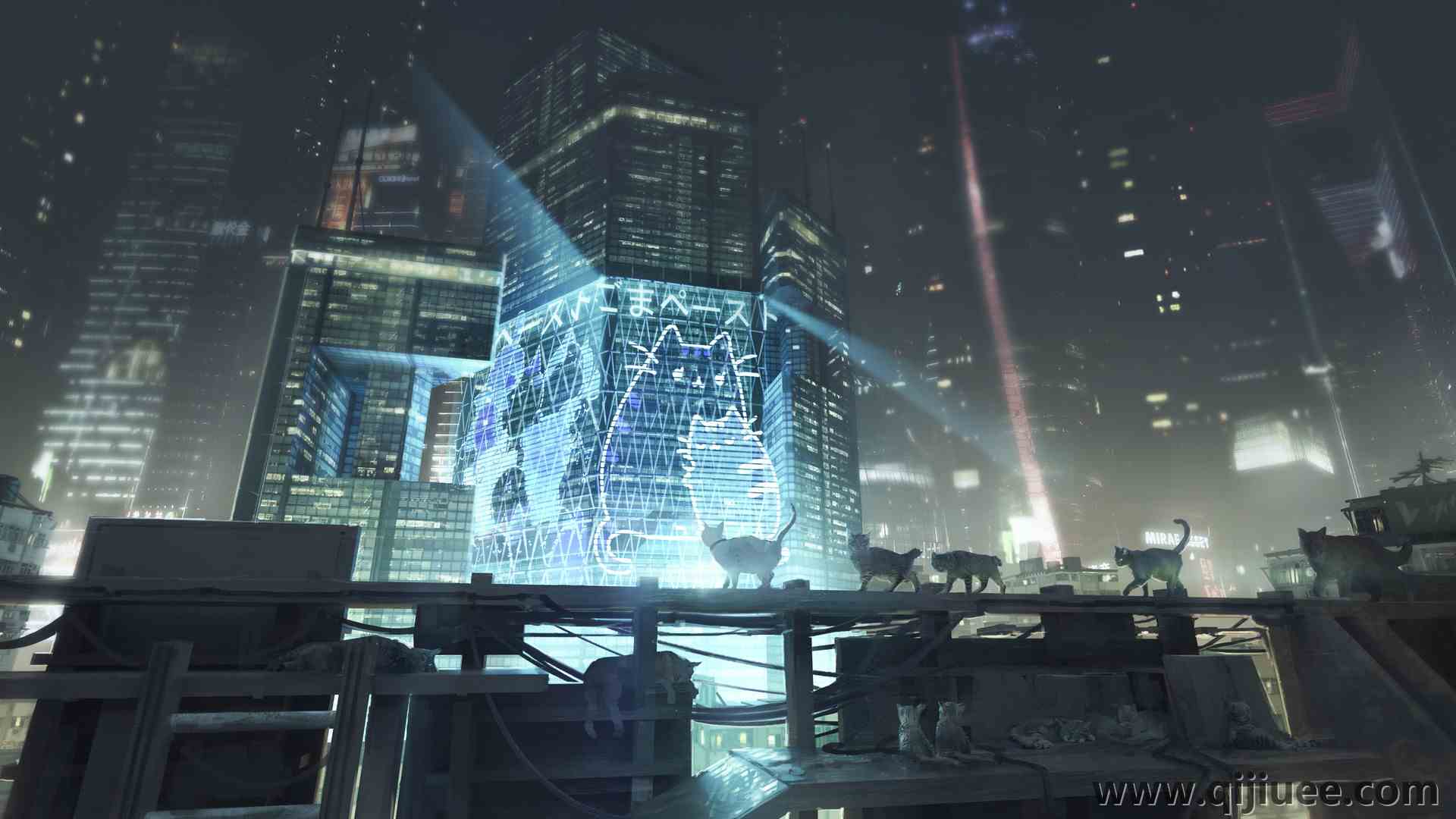 AI艺术 猫 动物 城市景观 科幻 赛博朋克 电脑壁纸 4K壁纸3840 x 2160/1.34 MB-柒染云阁