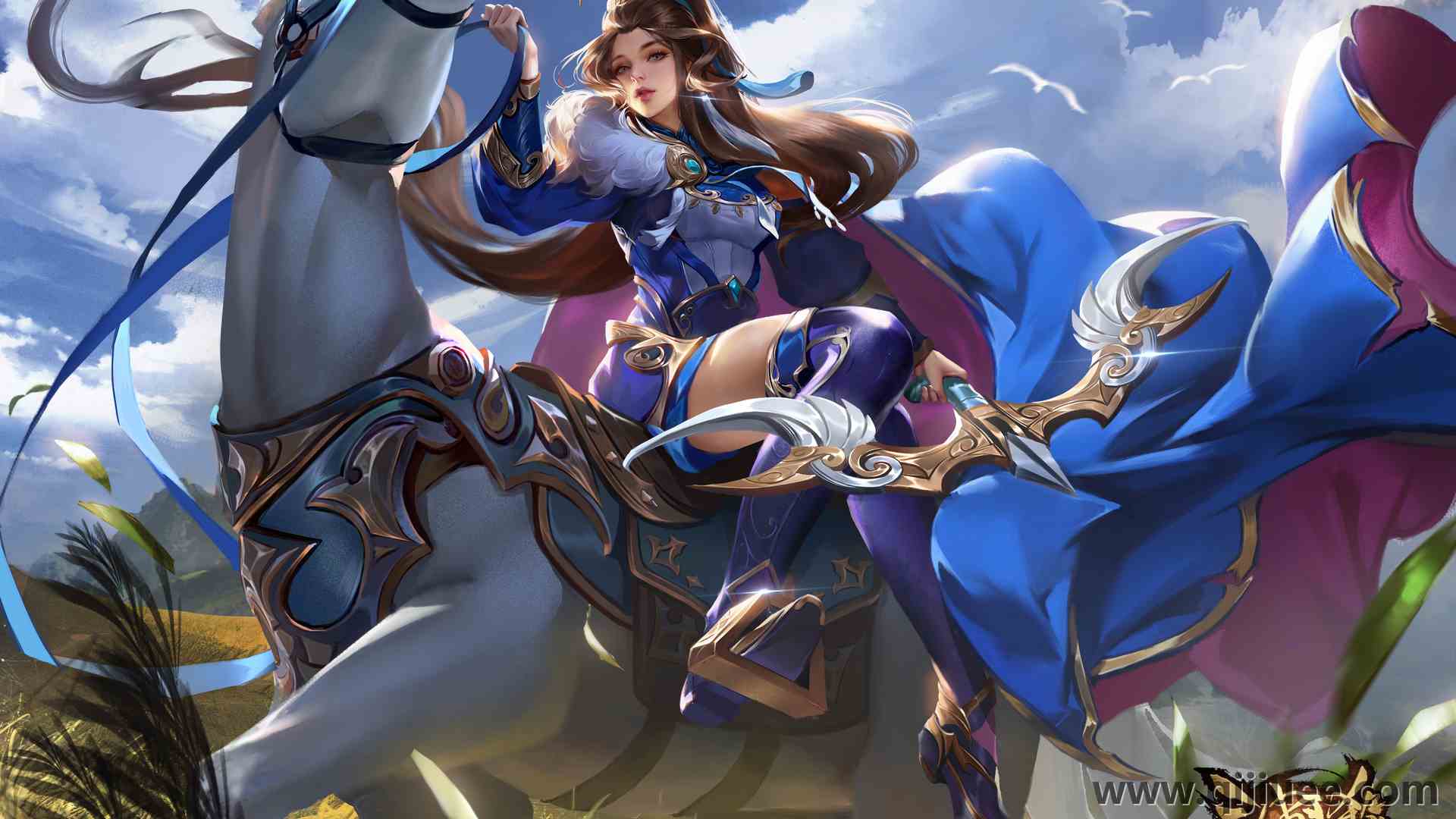 游戏CG 角色 三国杀 女孩 游戏CG艺术 马 动物  电脑壁纸 4K壁纸4011 x 2828/6.26 MB-柒染云阁
