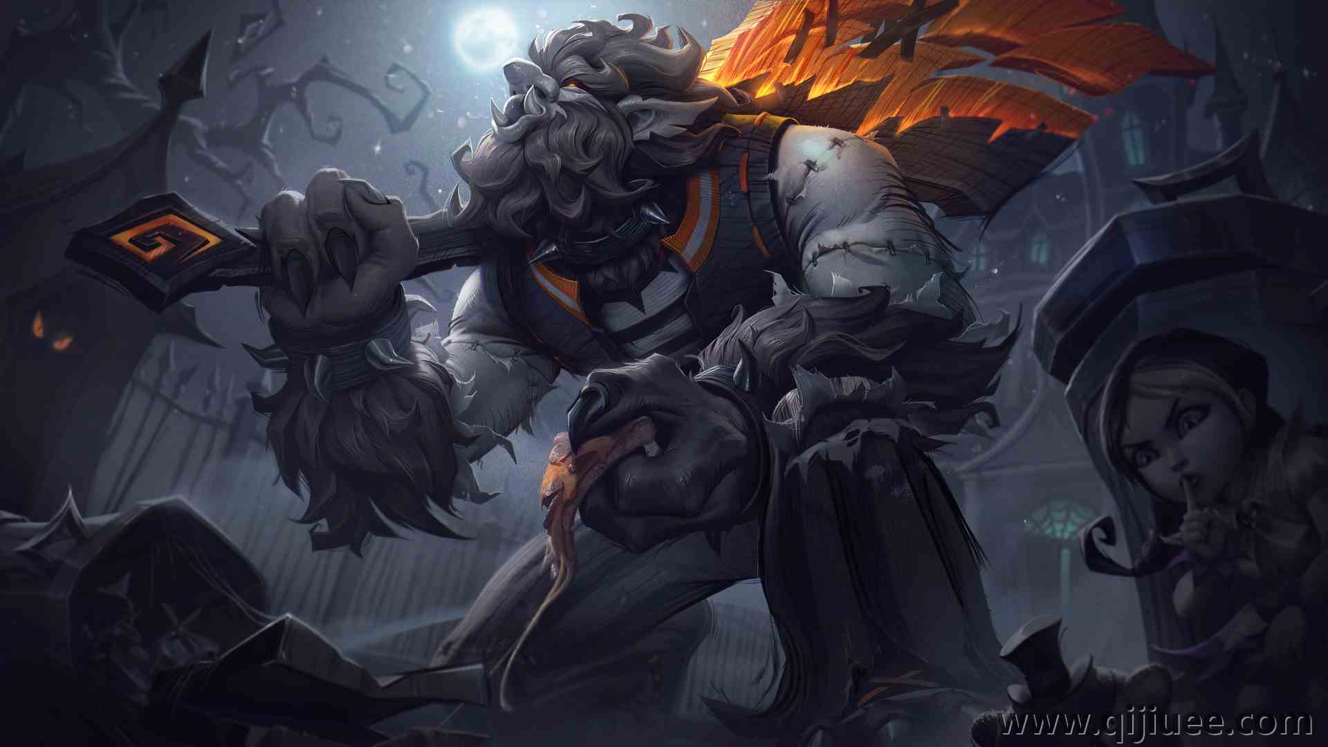 英雄联盟 惊魂之夜 LOL AI艺术 游戏 电子游戏 角色 立绘 电脑壁纸 8K壁纸7680 x 4320/4.13 MB-柒染云阁