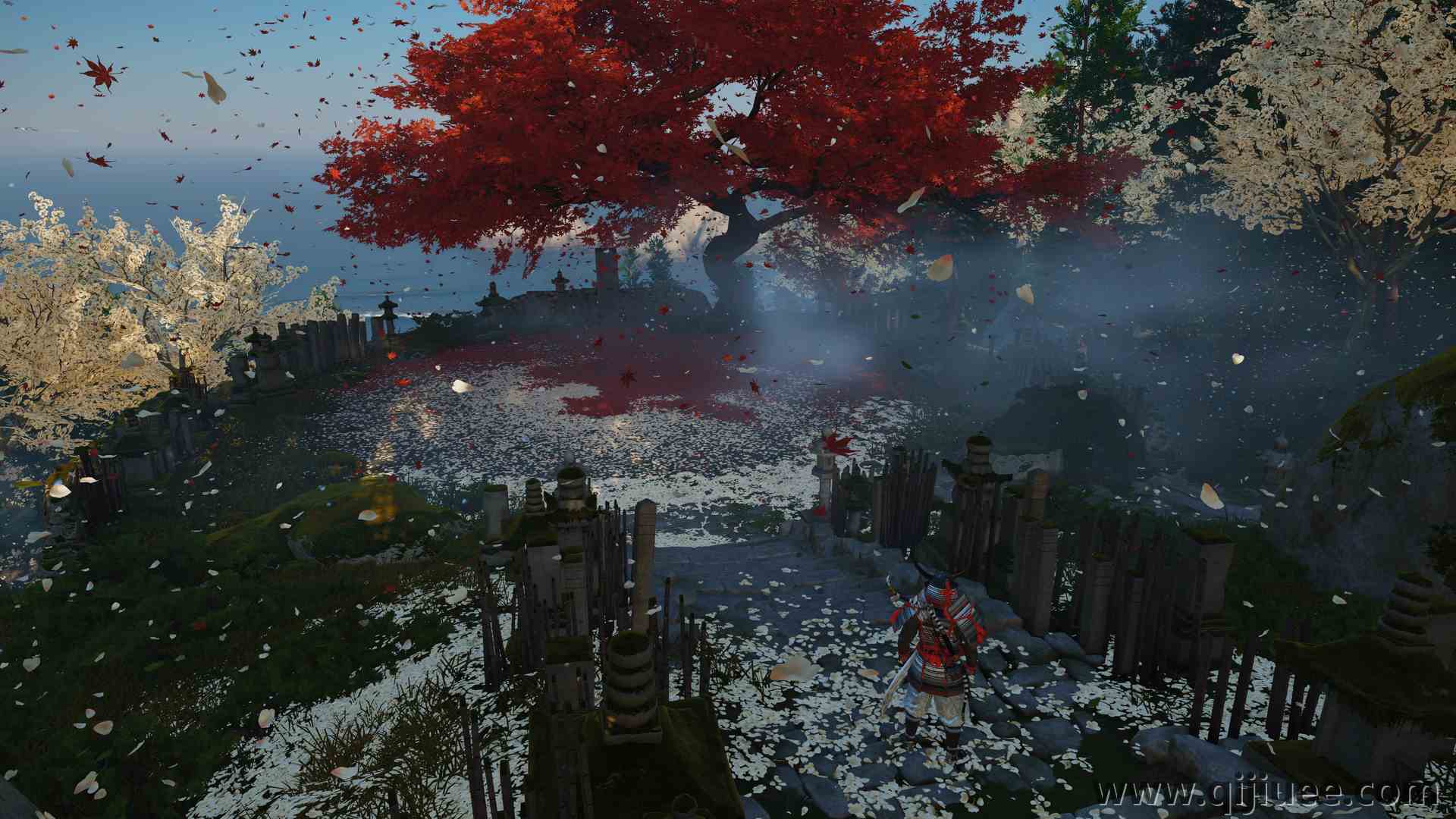 游戏CG 角色 武士 游戏 花瓣 树叶 盔甲 树木  电脑壁纸 4K壁纸3840 x 2160/13.62 MB-柒染云阁