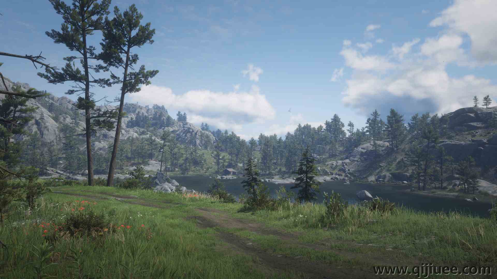 自然 山景 云 天空 树木 路径 水 山 景观 游戏 电脑壁纸 4K壁纸3840 x 2160/14.84 MB-柒染云阁