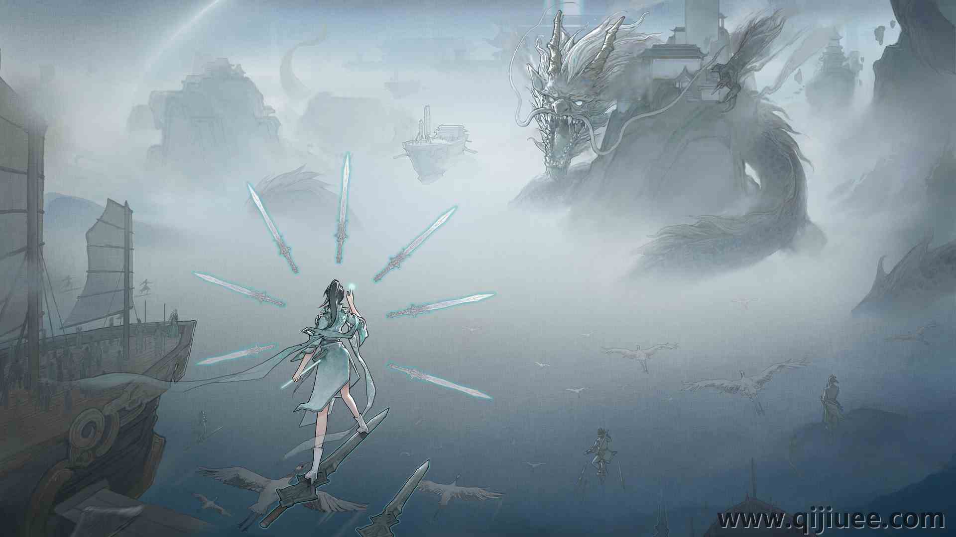 墨画风 武侠 游戏 概念设计 艺术 绘画 电脑壁纸 4K壁纸3840 x 2160/13.27 MB-柒染云阁