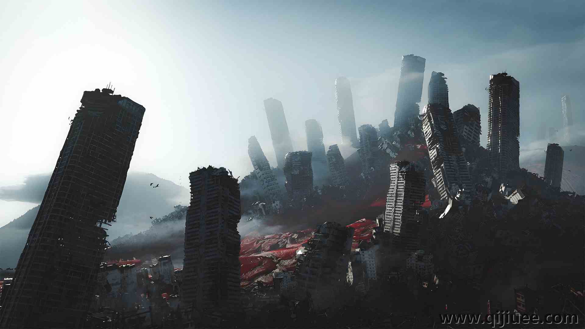 霓虹 创世纪福音 城市 废墟 世界末日  电脑壁纸 4K壁纸3840 x 2160/3.61 MB-柒染云阁