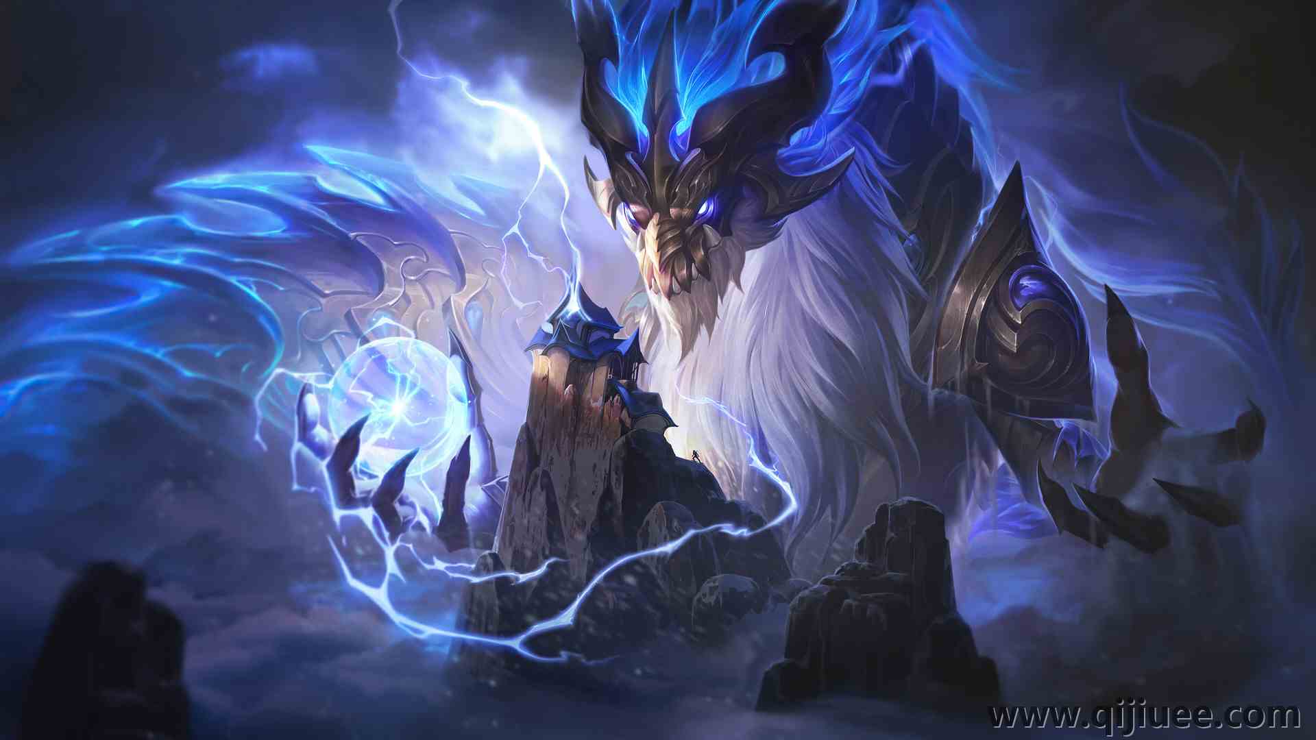 风暴 巨龙  英雄联盟  游戏  艺术 奇幻艺术 英雄 LOL 电脑壁纸 4K壁纸3840 x 2160/1.11 MB-柒染云阁