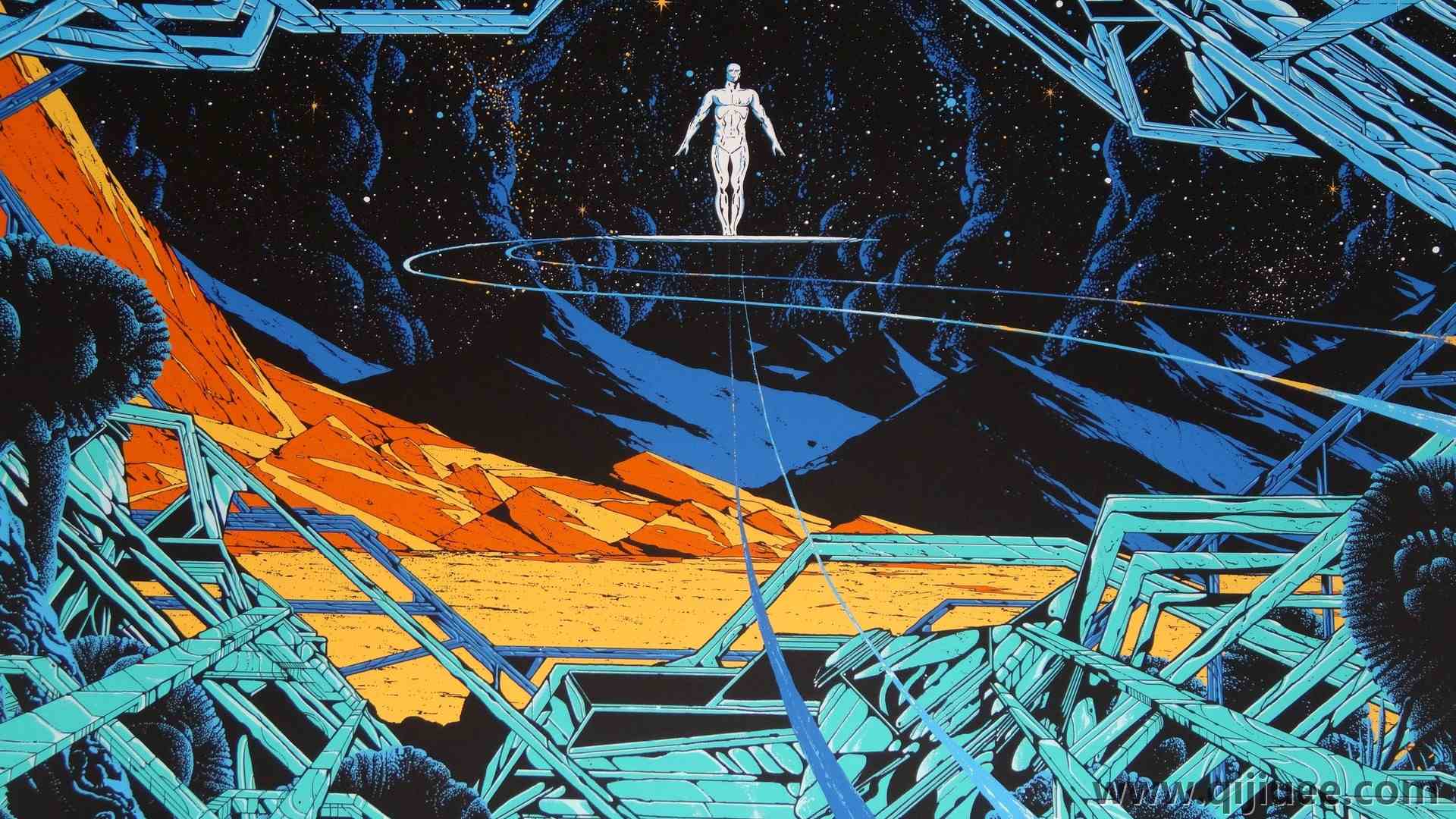 科幻 银色 冲浪者 科幻 概念 宇宙 飞船 电脑壁纸 4K壁纸4896 x 3672/3.52 MB-柒染云阁