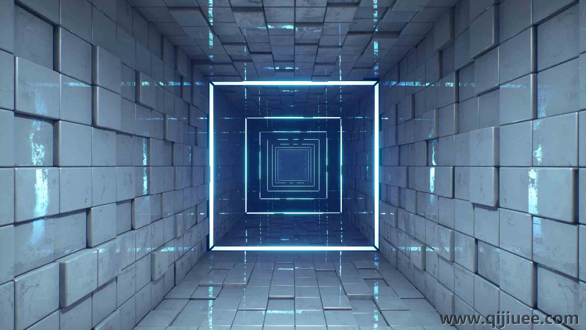 游戏CG  走廊 魔方 游戏 艺术 AI艺术 科技 科幻 未来 电脑壁纸 4K壁纸5760 x 3240/10.64 MB-柒染云阁