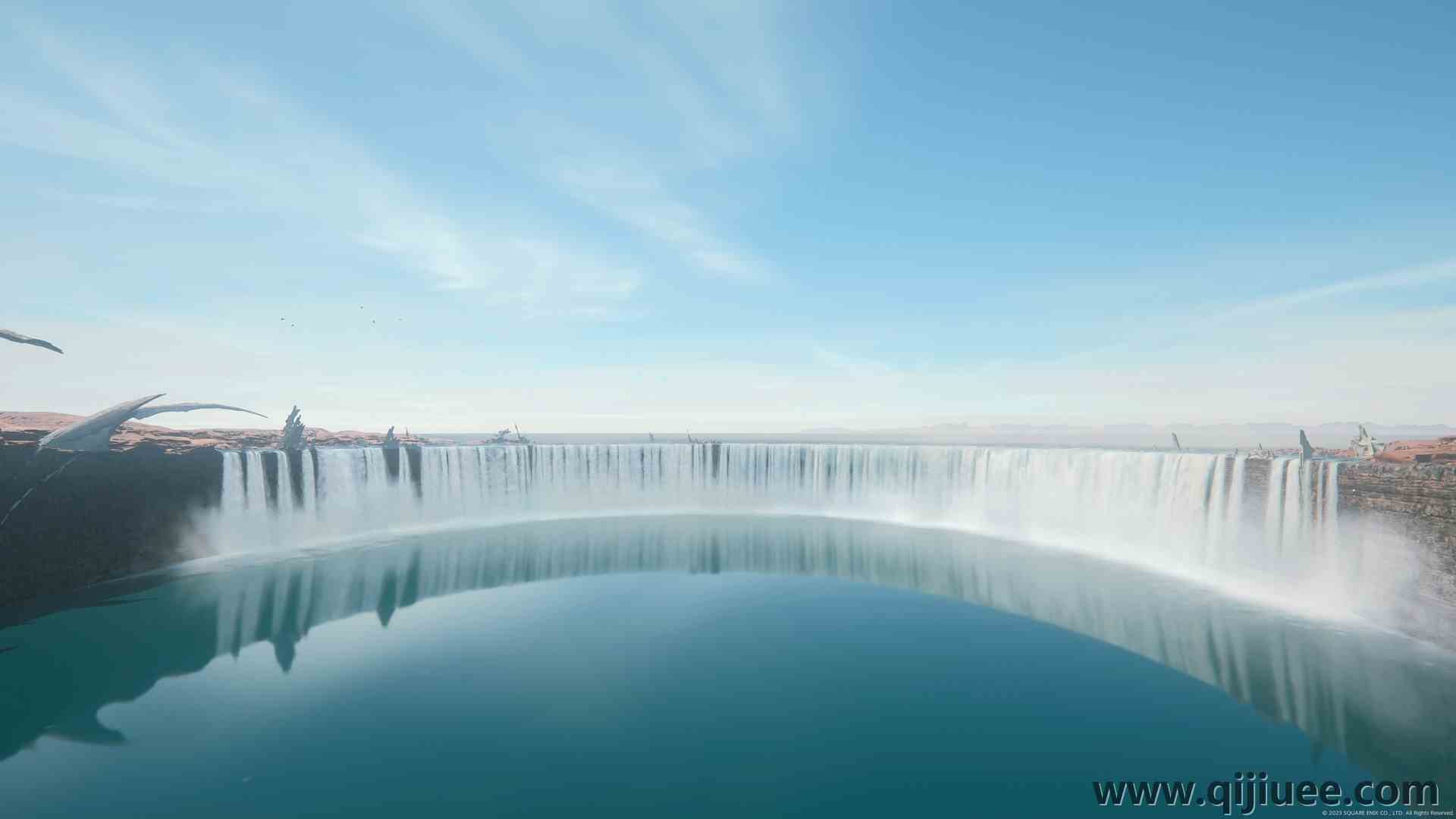 最终幻想 游戏CG 游戏 艺术 水 天空 云 反射 瀑布  电脑壁纸 4K壁纸3840 x 2160/0.46 MB-柒染云阁