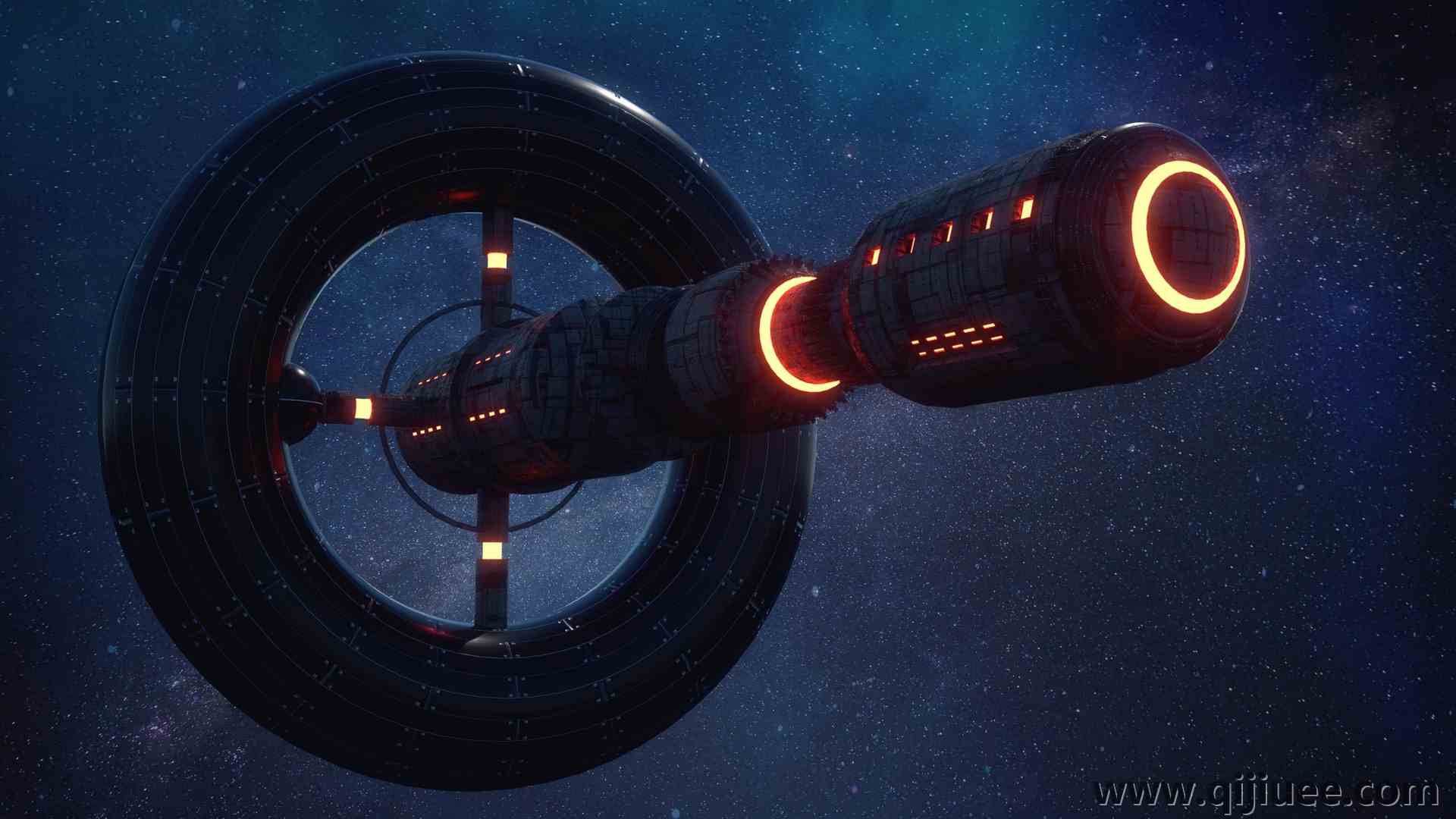 飞船 空间 星星 夜 黑暗 宇宙 科幻 车辆 未来派 飞行 灯光 AI艺术  电脑壁纸 4K壁纸4488 x 2524/2.09 MB-柒染云阁
