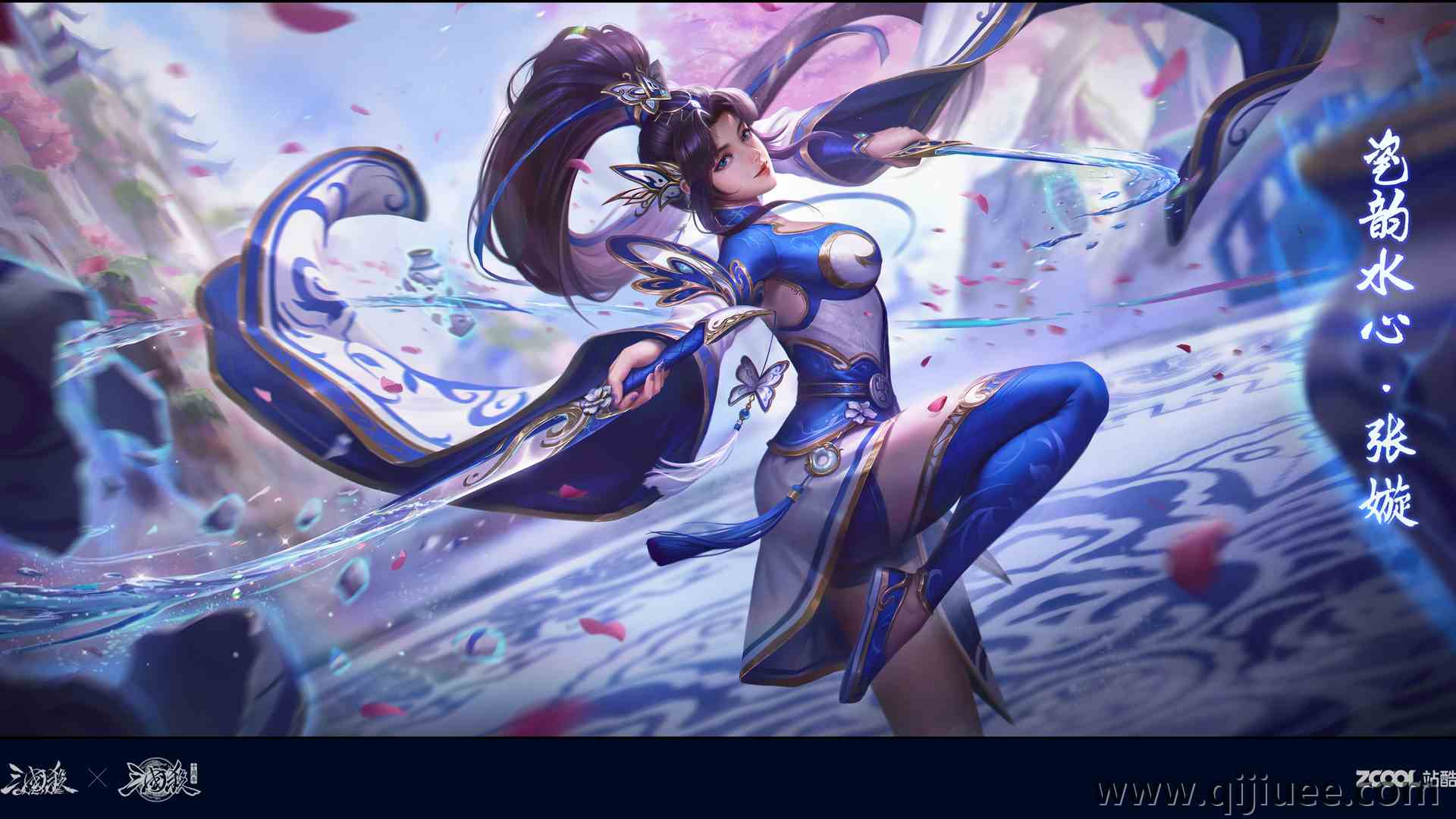 游戏 角色 马尾辫 长发 水 花瓣 天空 云 武器  电脑壁纸 4K壁纸5780 x 3119/12.36 MB-柒染云阁