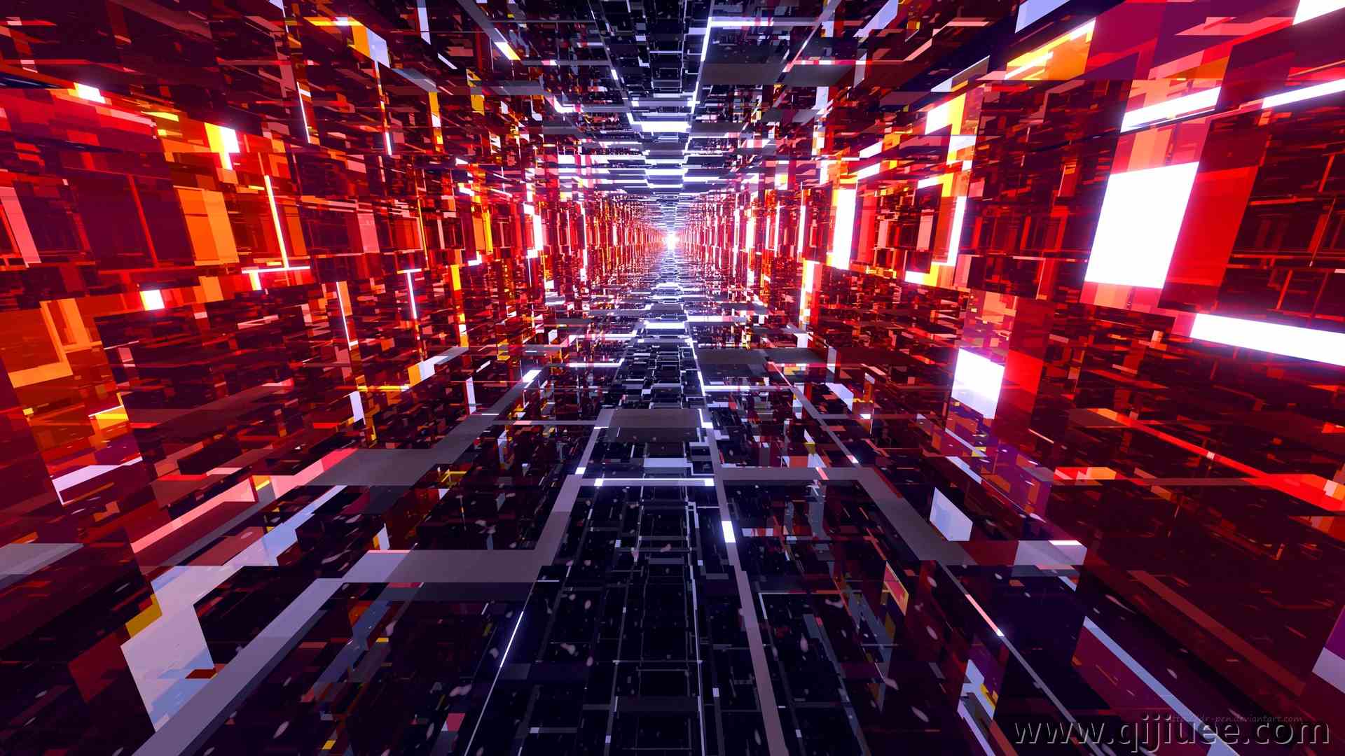 抽象 抽象 霓虹灯 隧道 明亮 发光 透视  电脑壁纸 4K壁纸3840 x 2160/2.49 MB-柒染云阁