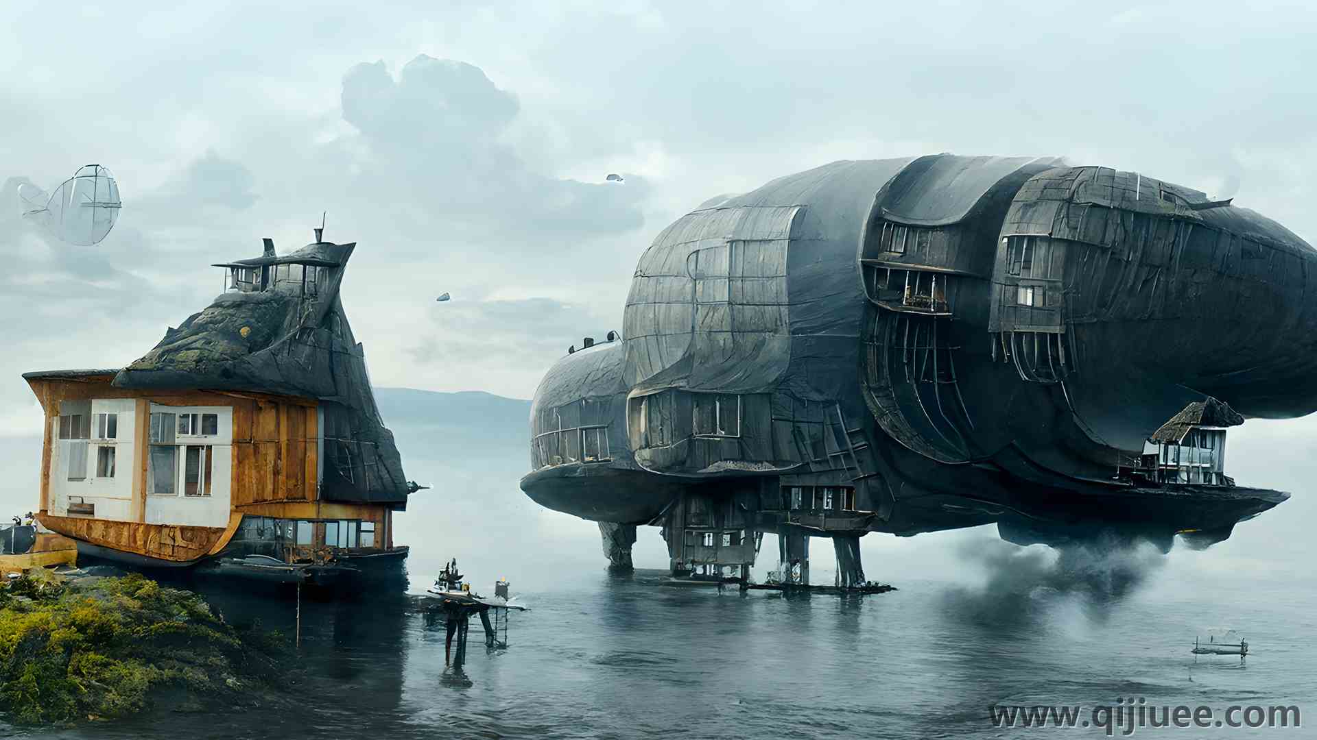 旅行者 海神之旅 旅行海报 宇宙飞船 原木小屋 小屋  4K壁纸4320 x 2160/9.05 MB-柒染云阁