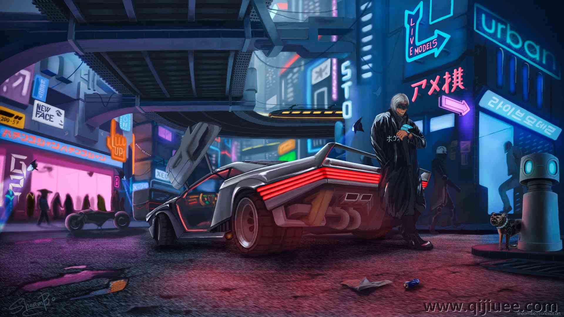 AI艺术 未来主义 游戏CG艺术 赛博朋克 霓虹灯 汽车 4K壁纸3840 x 2160/7.14 MB-柒染云阁