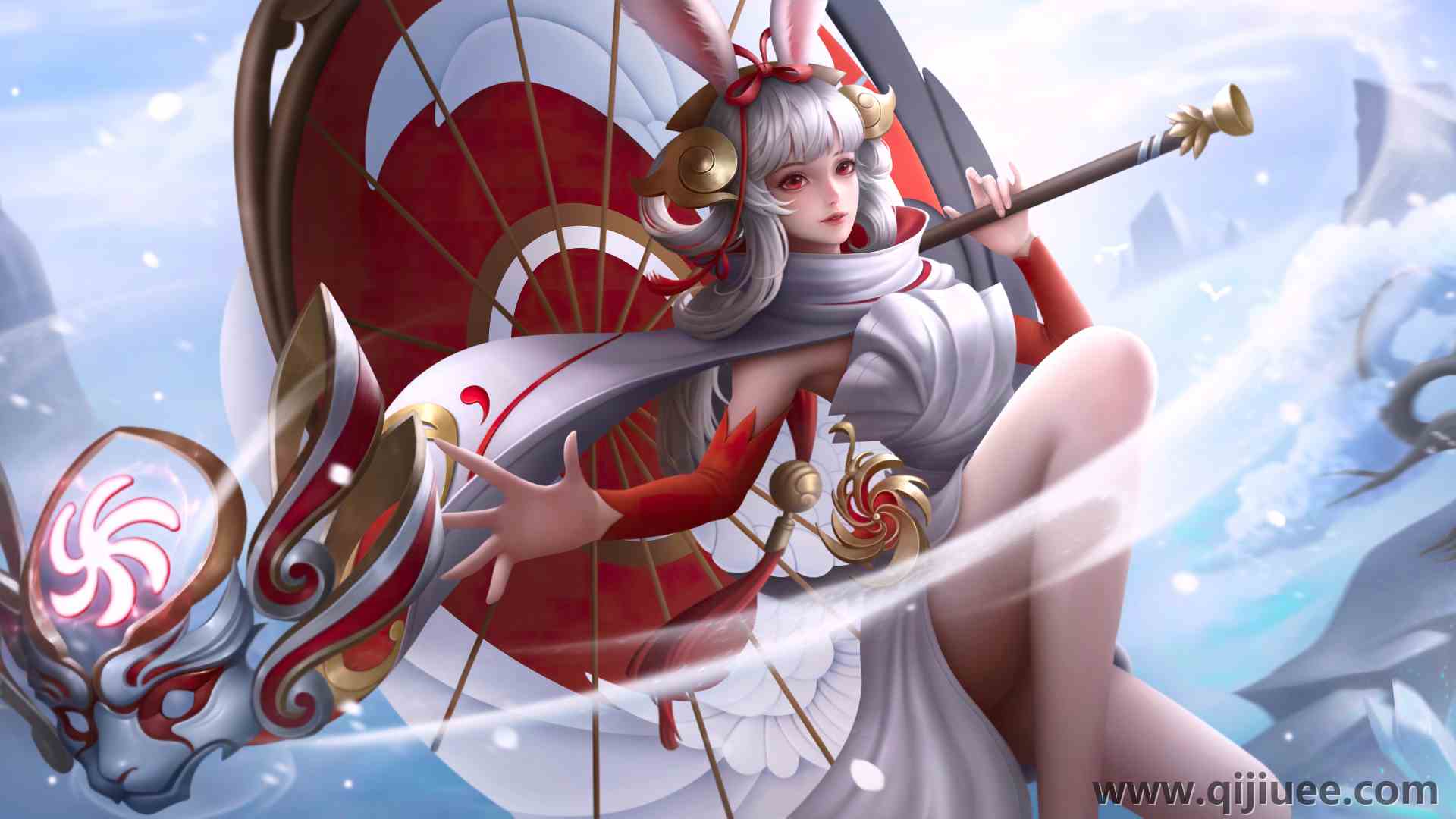 红眼 奇幻女孩 长发 王者荣耀 电子游戏 女孩 奇幻艺术 兔子耳朵 兽耳 兔子女孩 雨伞 8K壁纸8366 x 4250/18.91 MB-柒染云阁