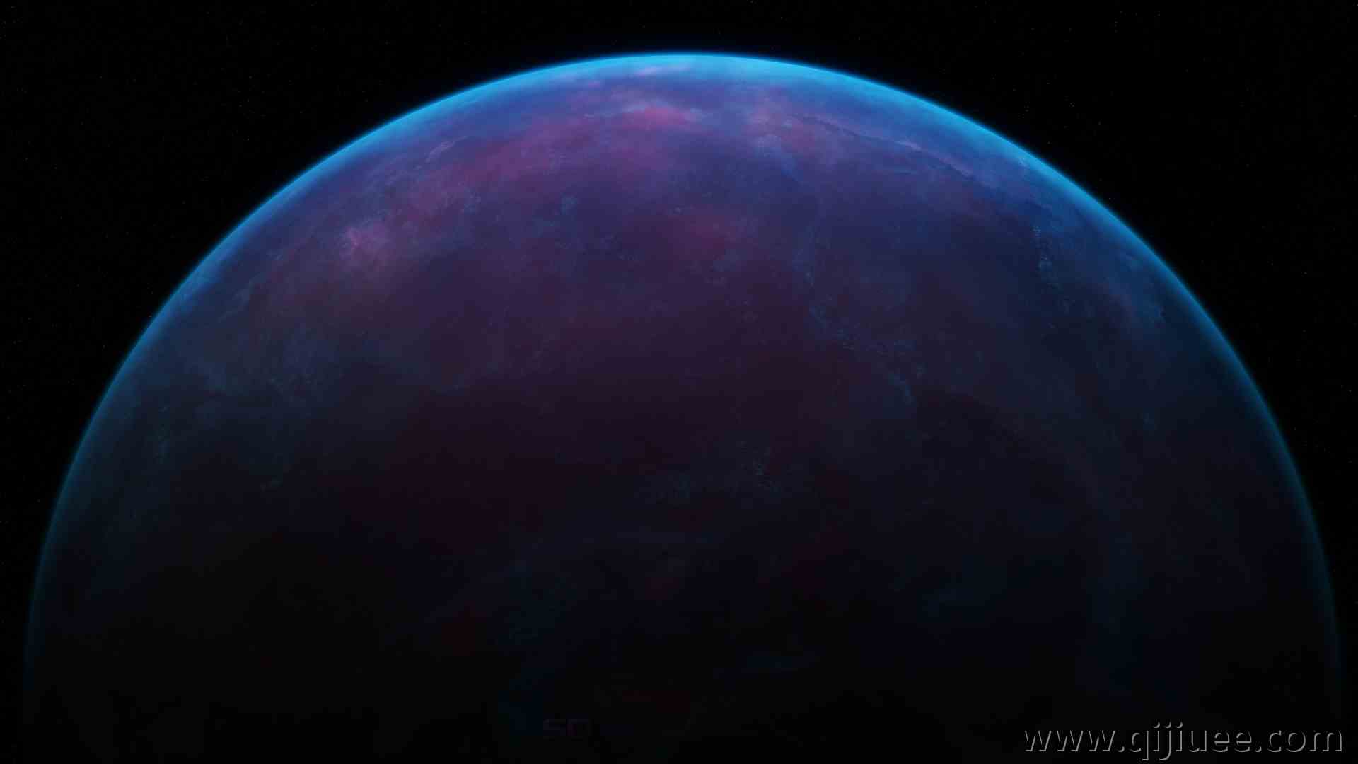 空间 蓝色 空间艺术 行星 AI艺术 3840 x 2160/3.2 MB-柒染云阁