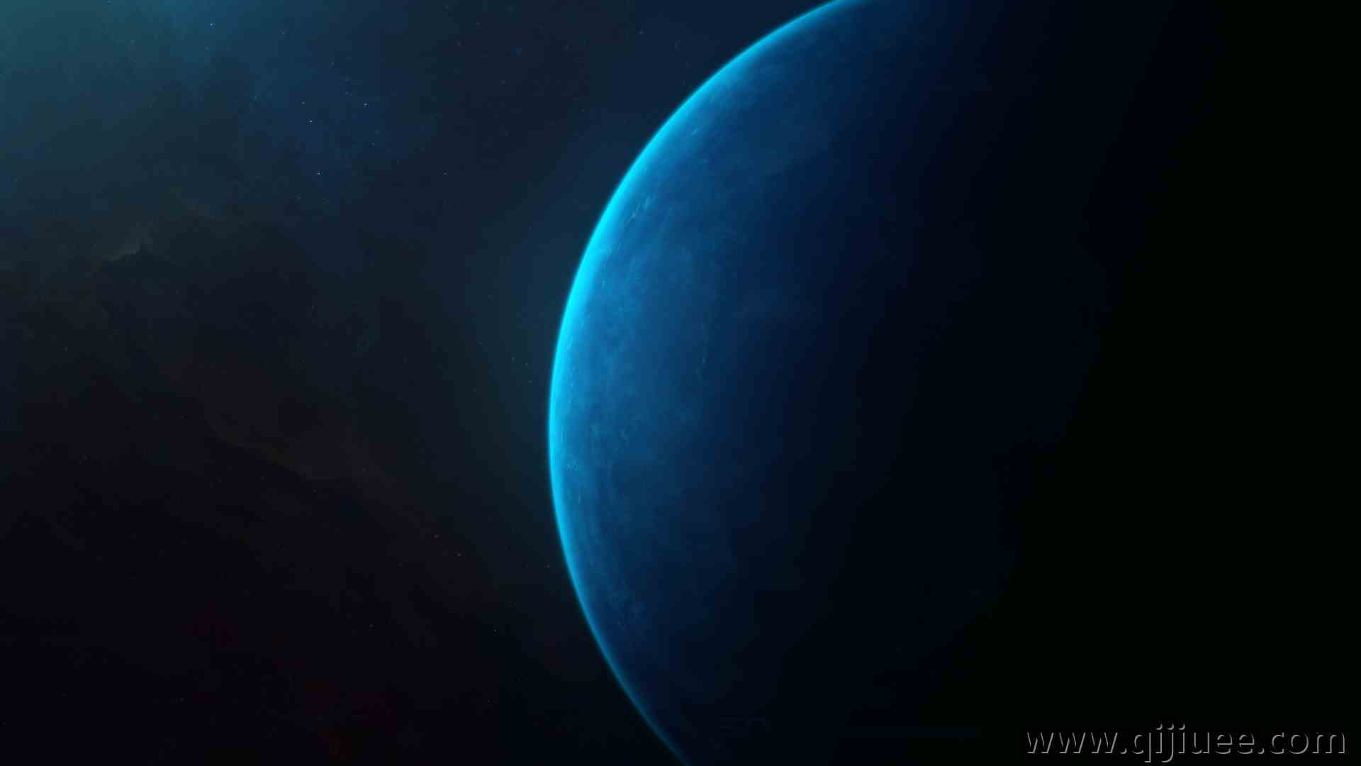 空间 蓝色 行星 空间艺术 AI艺术 青色 3840 x 2160/0.73 MB-柒染云阁