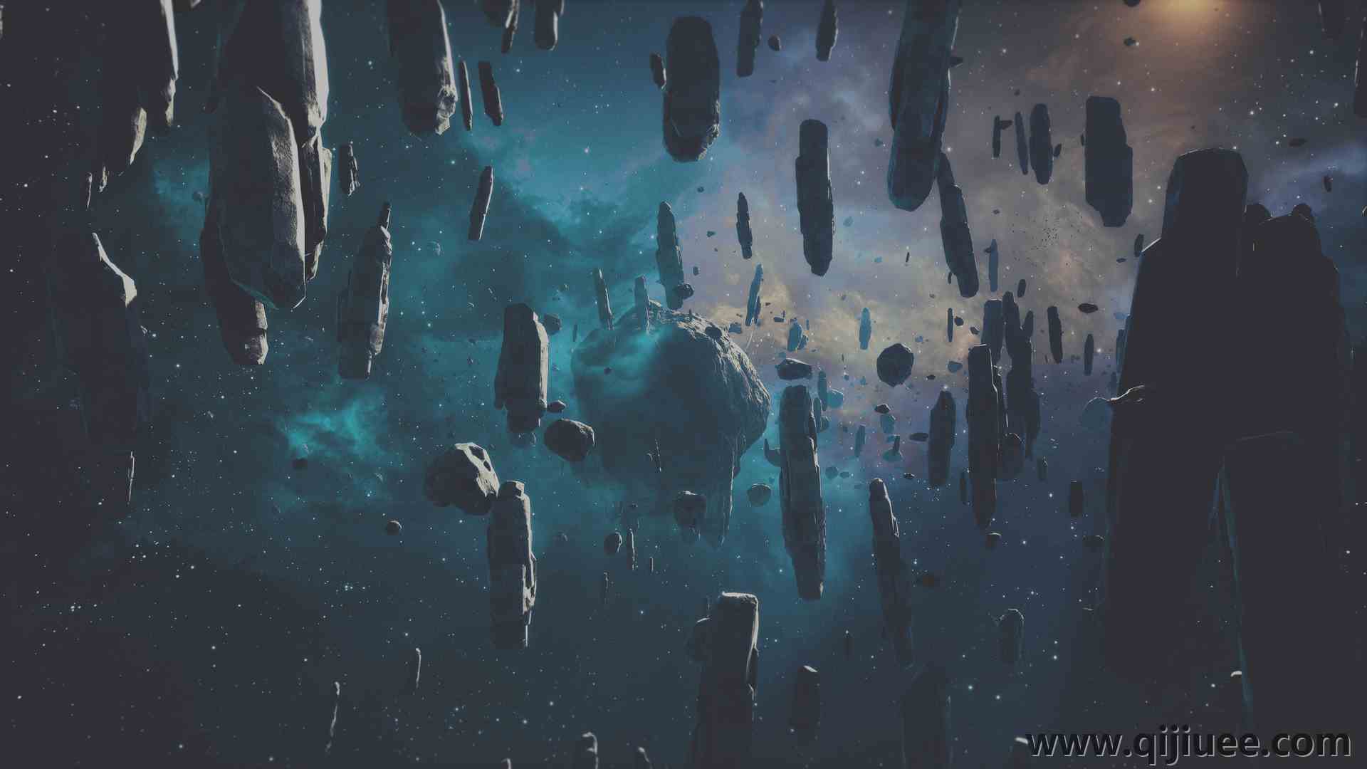 空间 小行星  空间艺术 AI艺术 3840 x 2160/2.05 MB-柒染云阁