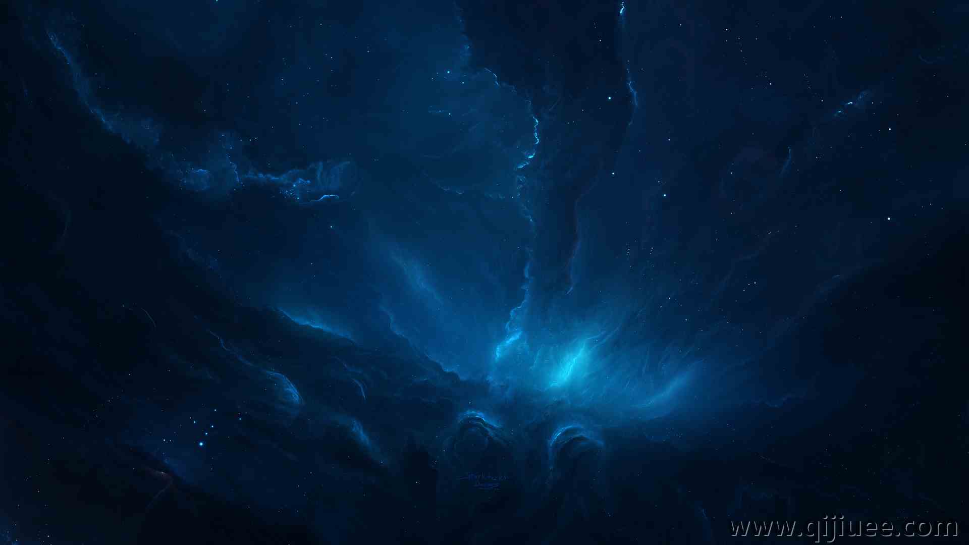 空间 蓝色 抽象 数字绘画 空间艺术 AI艺术 3840 x 2160/0.96 MB-柒染云阁