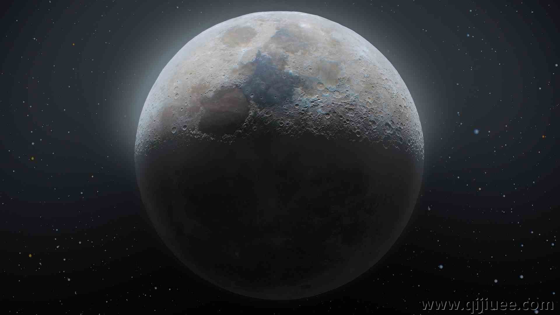 月亮 星星 太空 卫星  电脑壁纸 4K壁纸3840 x 2160/12.31 MB-柒染云阁