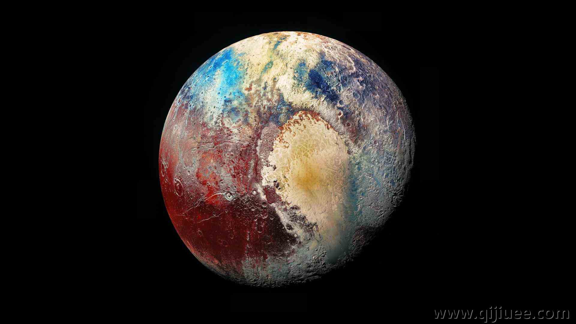 行星 空间 地球 冥王星 空间艺术 简单背景 黑色背景 AI艺术 电脑壁纸 8K壁纸7680 x 4320/3.82 MB-柒染云阁