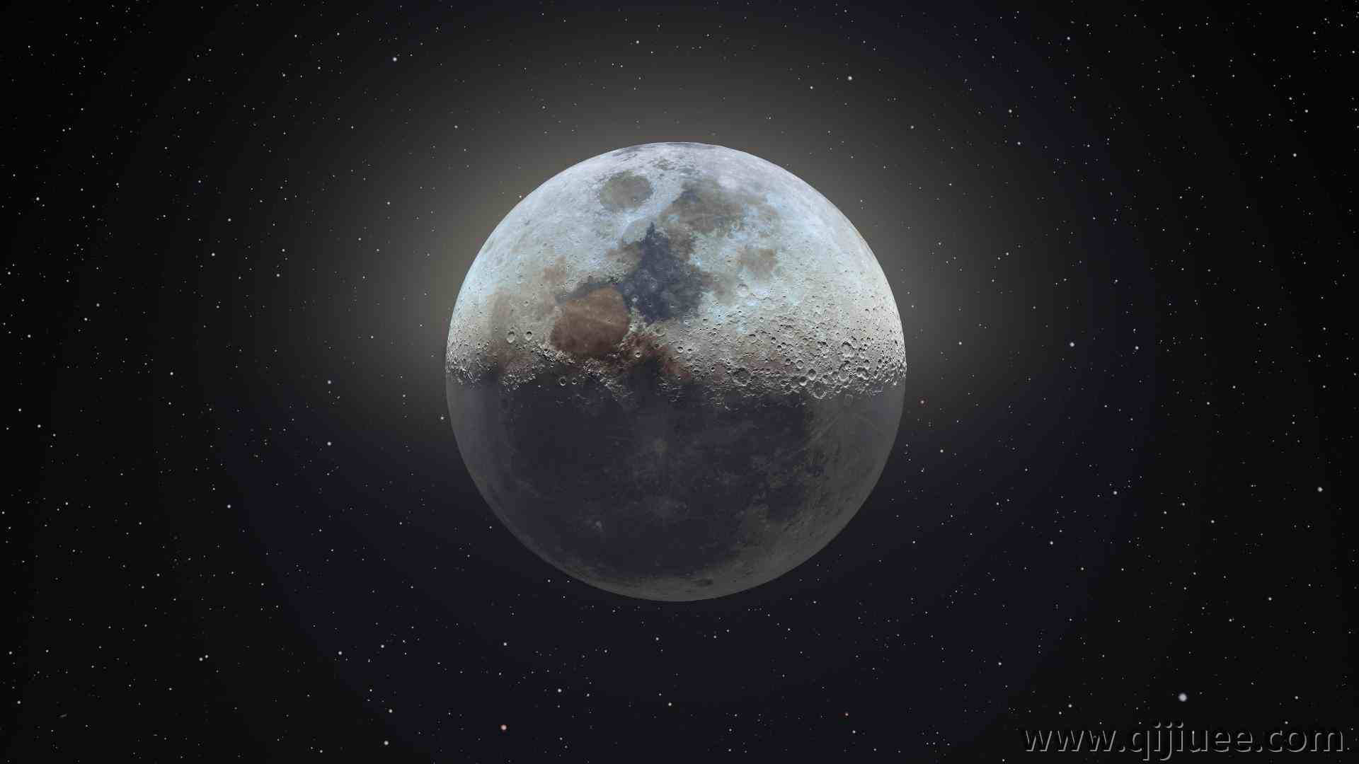 月亮 太空 夜晚 摄影 月光 满月 星星 AI艺术 电脑壁纸 8K壁纸14694 x 8266/5.35 MB-柒染云阁