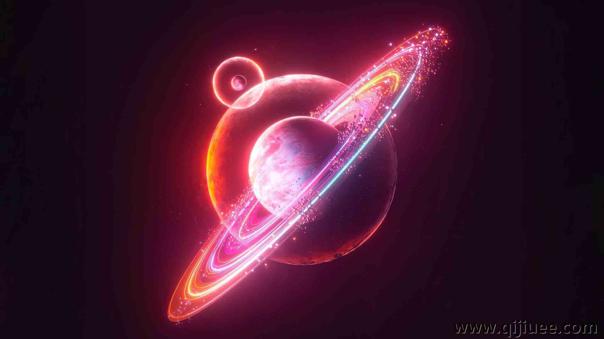 空间 AI艺术 行星 行星环 电脑壁纸 4K壁纸5120 x 2880/4.23 MB-柒染云阁