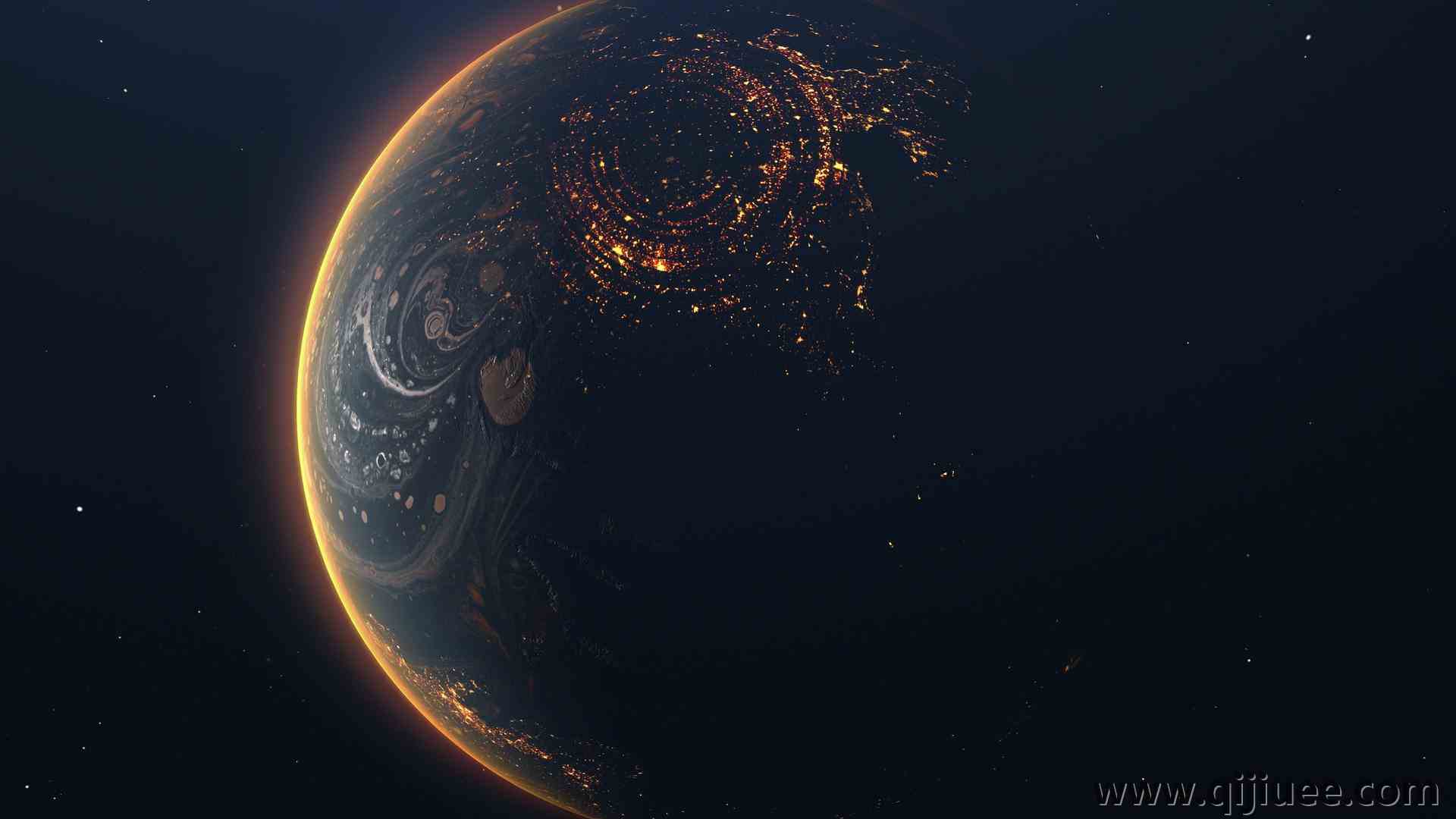 空间 行星 空间艺术 AI艺术  电脑壁纸 4K壁纸4096 x 3112/0.7 MB-柒染云阁