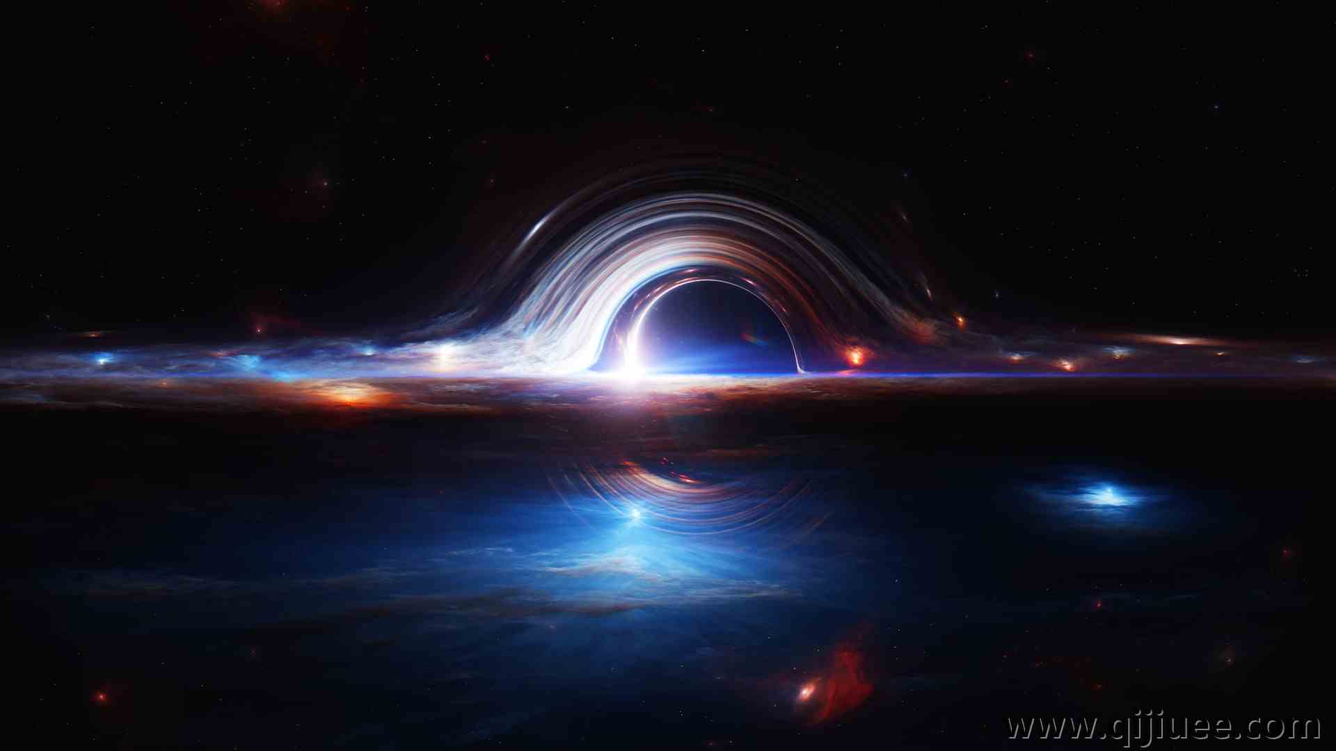 AI艺术 图片 插图 科幻 空间 空间艺术 黑洞 事件视界 星星 极简主义 简单背景  电脑壁纸 4K壁纸3840 x 2160/0.55 MB-柒染云阁