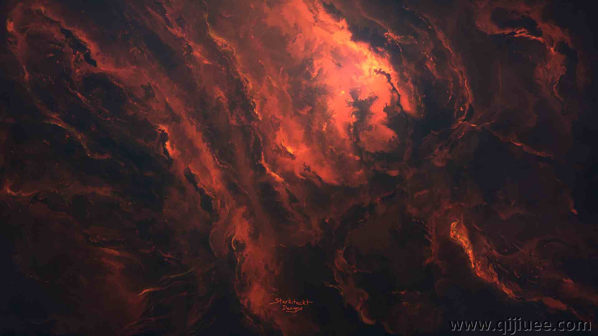 空间 橙色背景 抽象 空间艺术 AI艺术  电脑壁纸 4K壁纸3840 x 2160/4.46 MB-柒染云阁