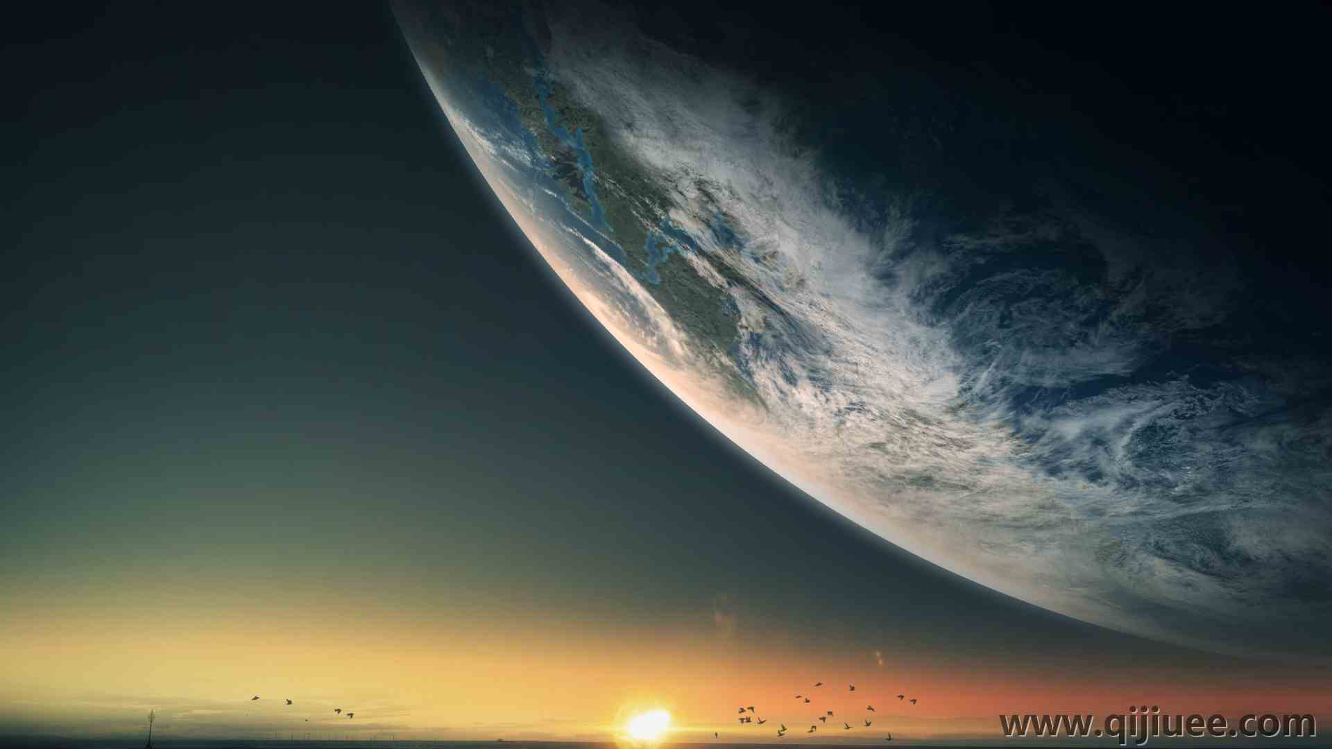 星球 AI艺术 空间 天空 地平线 鸟类 动物 阳光 宇宙 星空 电脑壁纸 4K壁纸3840 x 2400/6.54 MB-柒染云阁