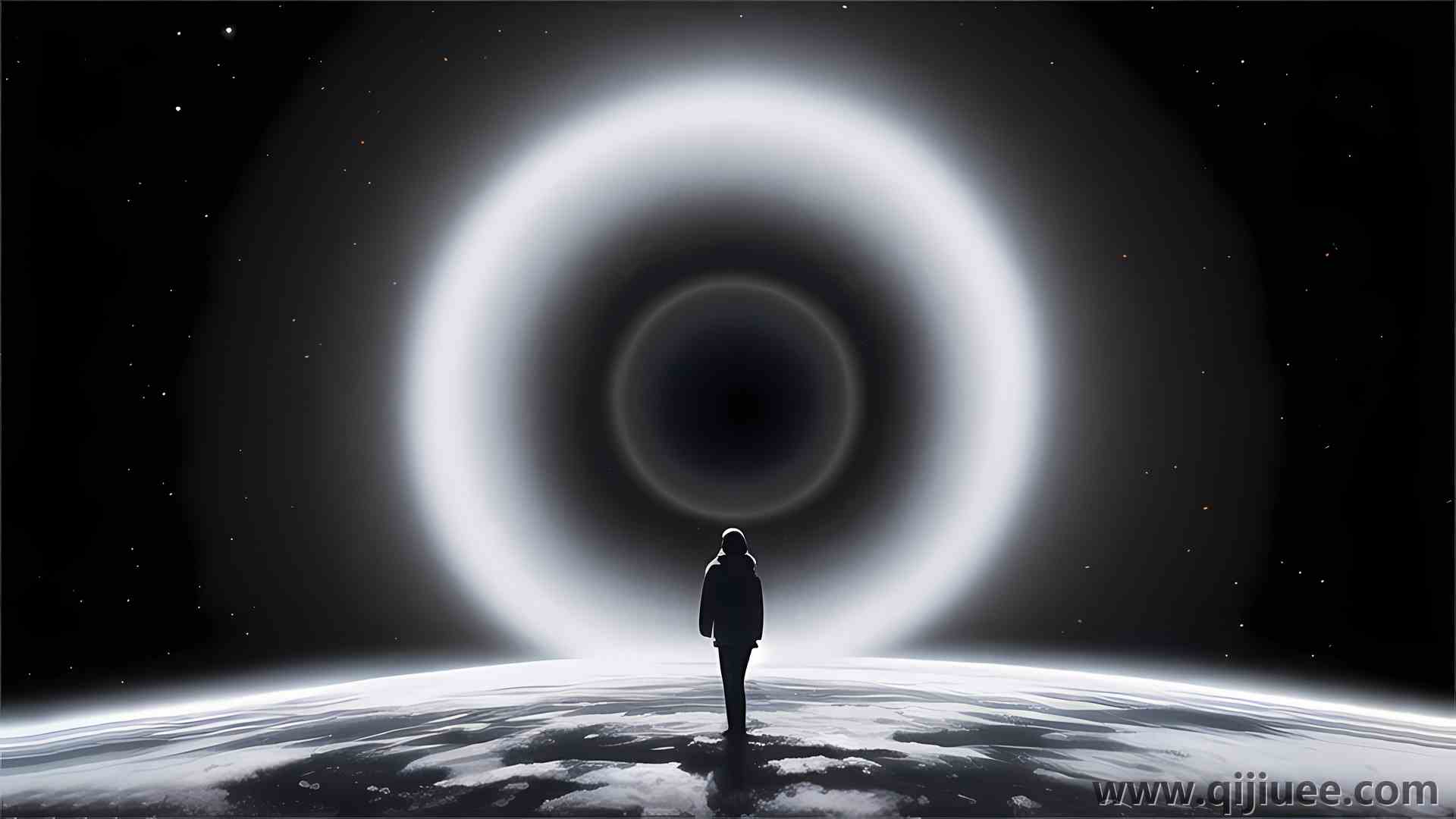黑洞 宇宙 星空 艺术 男人 空间  电脑壁纸 4K壁纸3840 x 2160/2.86 MB-柒染云阁