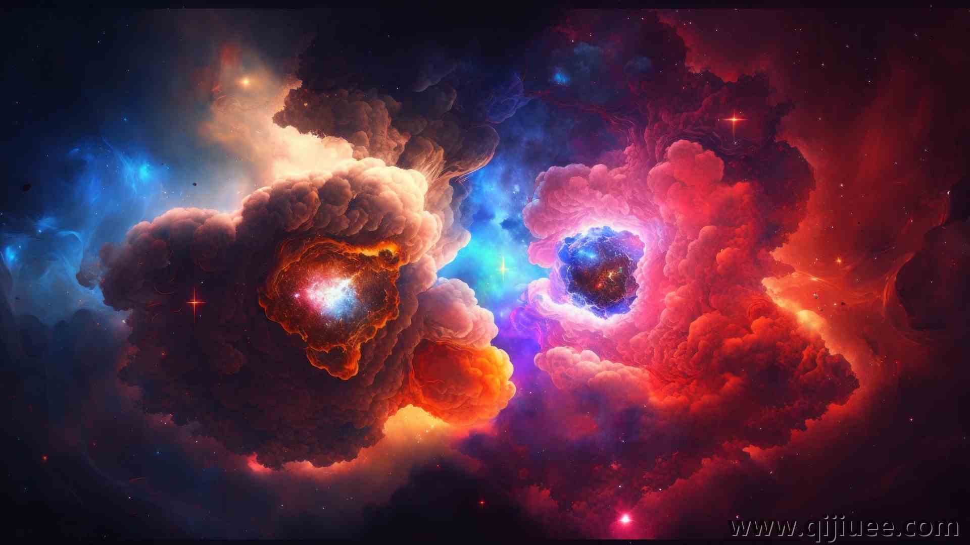 艺术 空间 星云 云 五颜六色 星星  电脑壁纸 4K壁纸4579 x 2616/7.36 MB-柒染云阁
