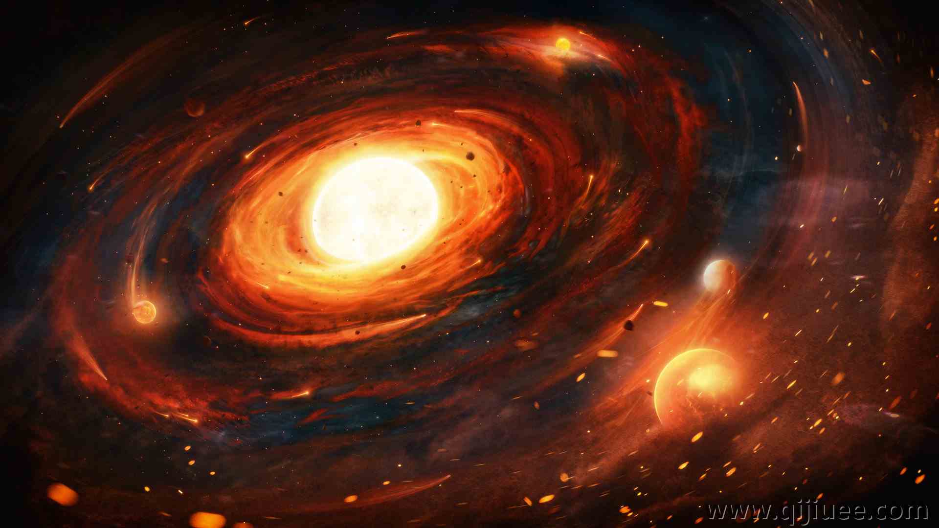 AI艺术 宇宙 空间艺术 橙色 红色 电脑壁纸 8K壁纸8000 x 4500/4.97 MB-柒染云阁