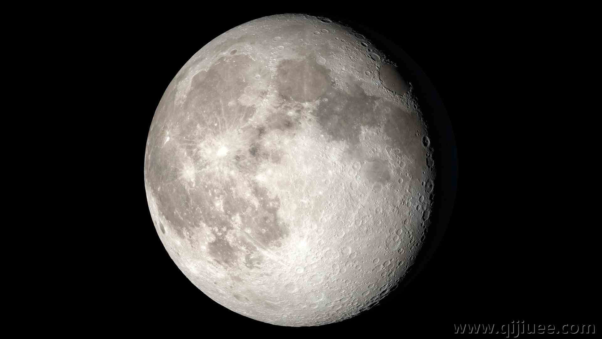 月相 月亮 夜晚 空间  电脑壁纸 4K壁纸5760 x 3240/10.46 MB-柒染云阁