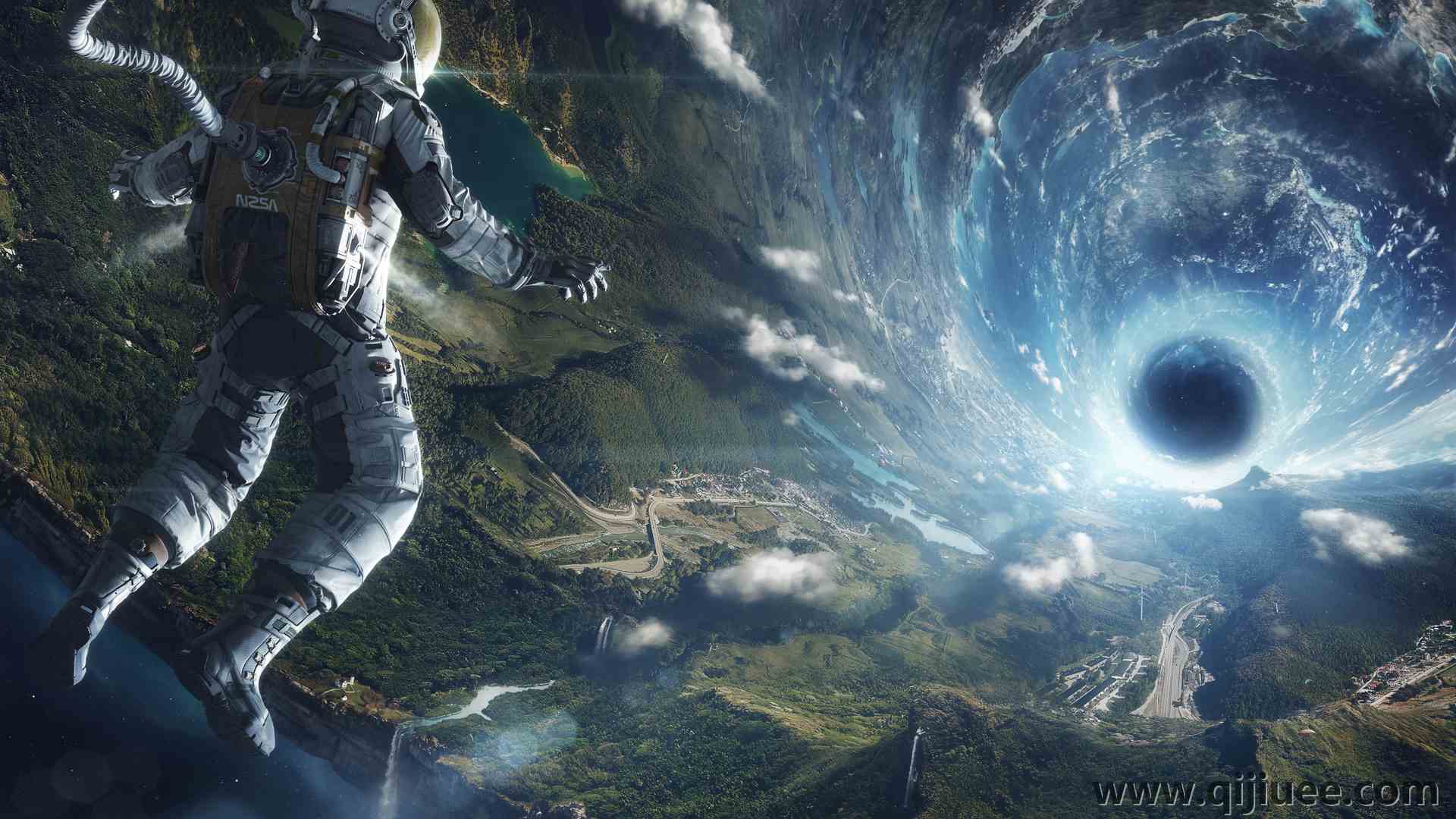 宇航员 AI艺术 概念艺术 黑洞 宇宙 4K壁纸6147 x 4098/10.68 MB-柒染云阁