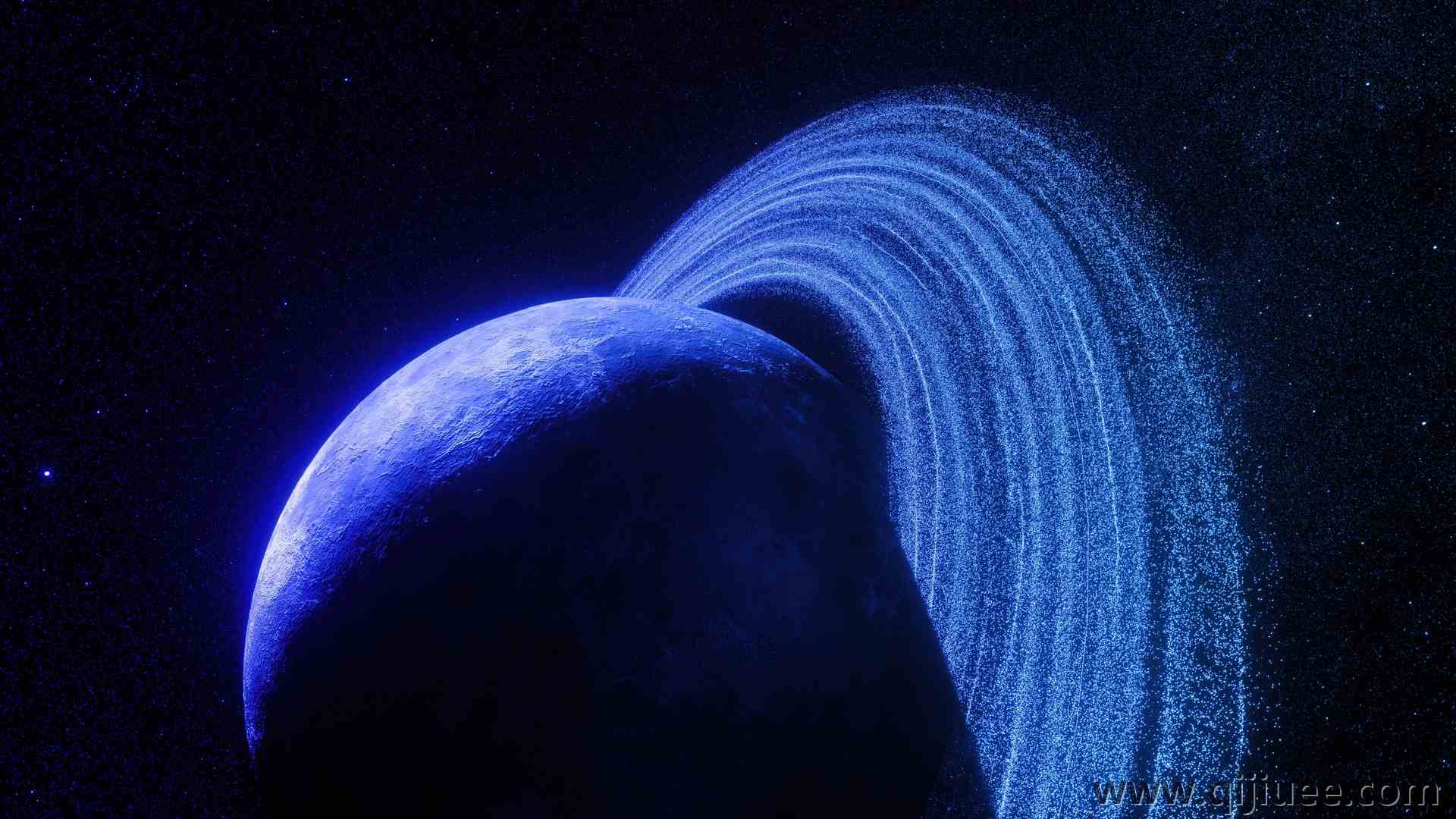 行星 太空 恒星 蓝色 AI艺术 行星环 宇宙 4K壁纸3840 x 2160/6.51 MB-柒染云阁