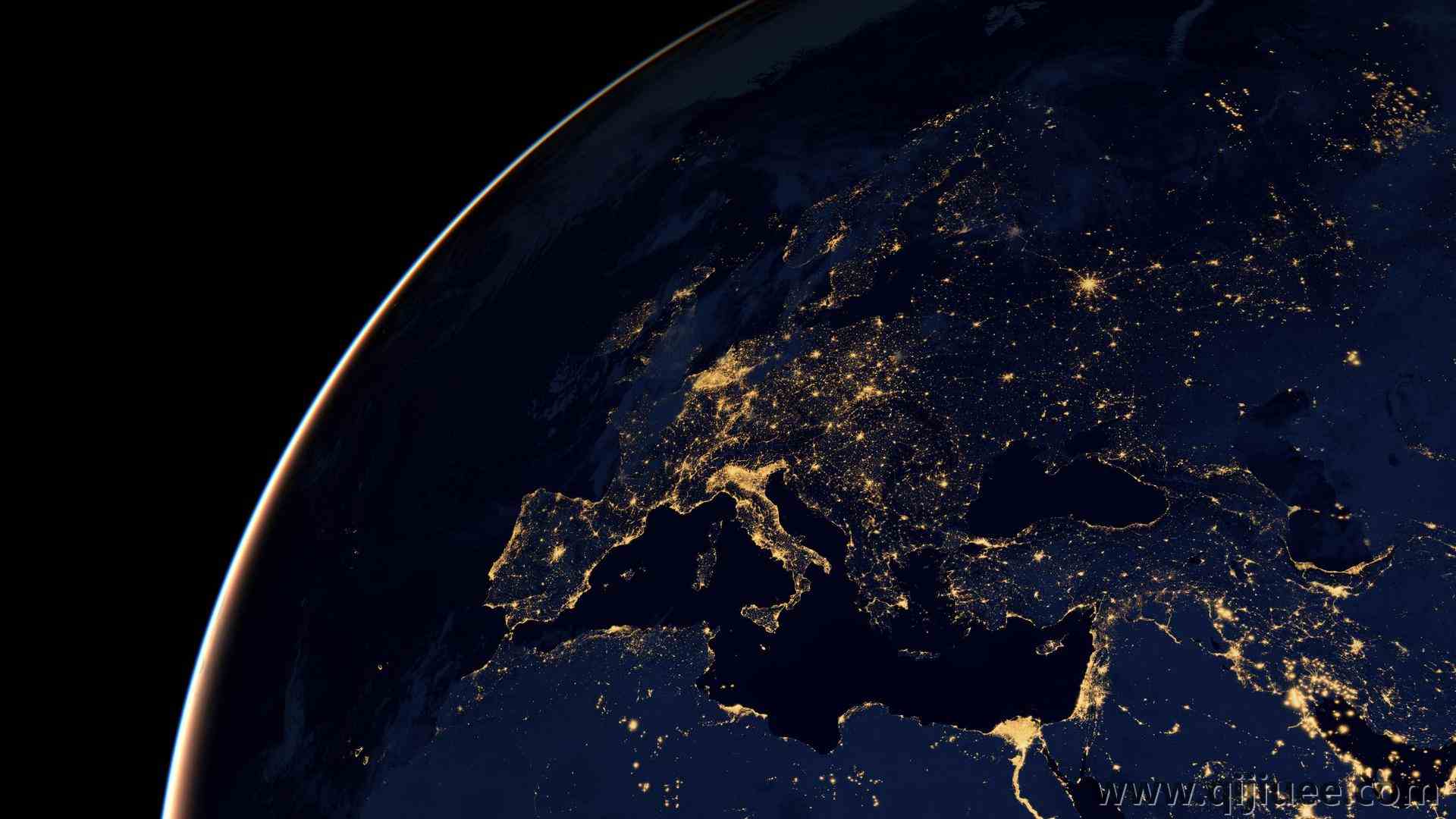 空间 AI艺术 欧洲 行星 夜晚 意大利 灯光 城市灯光 蓝色  电脑壁纸 4K壁纸3840 x 2160/0.68 MB-柒染云阁
