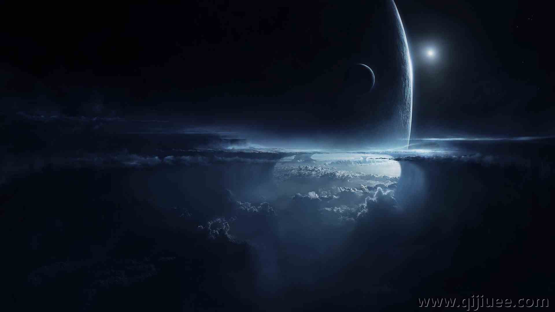 AI艺术 空间 空间艺术 行星 黑暗 星球 4K壁纸4096 x 2304/0.46 MB-柒染云阁