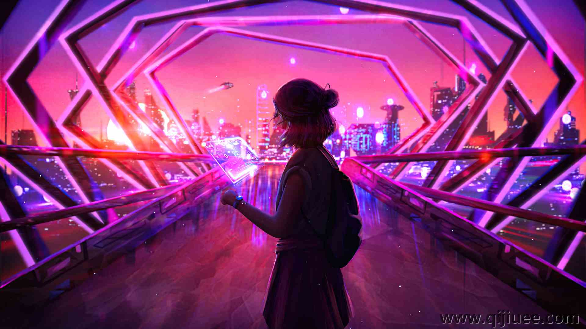女性 玛丽 数字绘画 科幻小说 城市景观 艺术状态 AI艺术 5120 x 2880/5 MB-柒染云阁