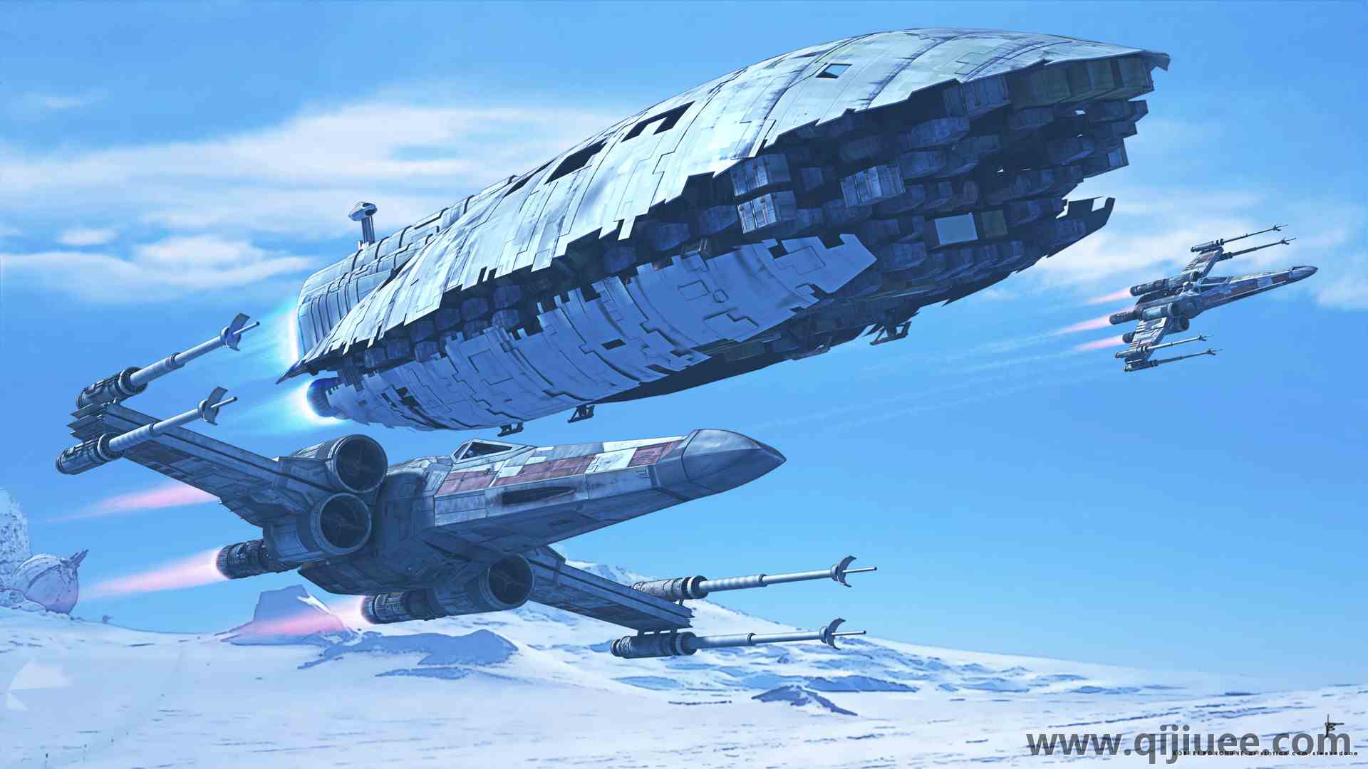 罗伯特·邦楚恩 科幻小说 星球大战 机翼 3840 x 2160/1.22 MB-柒染云阁