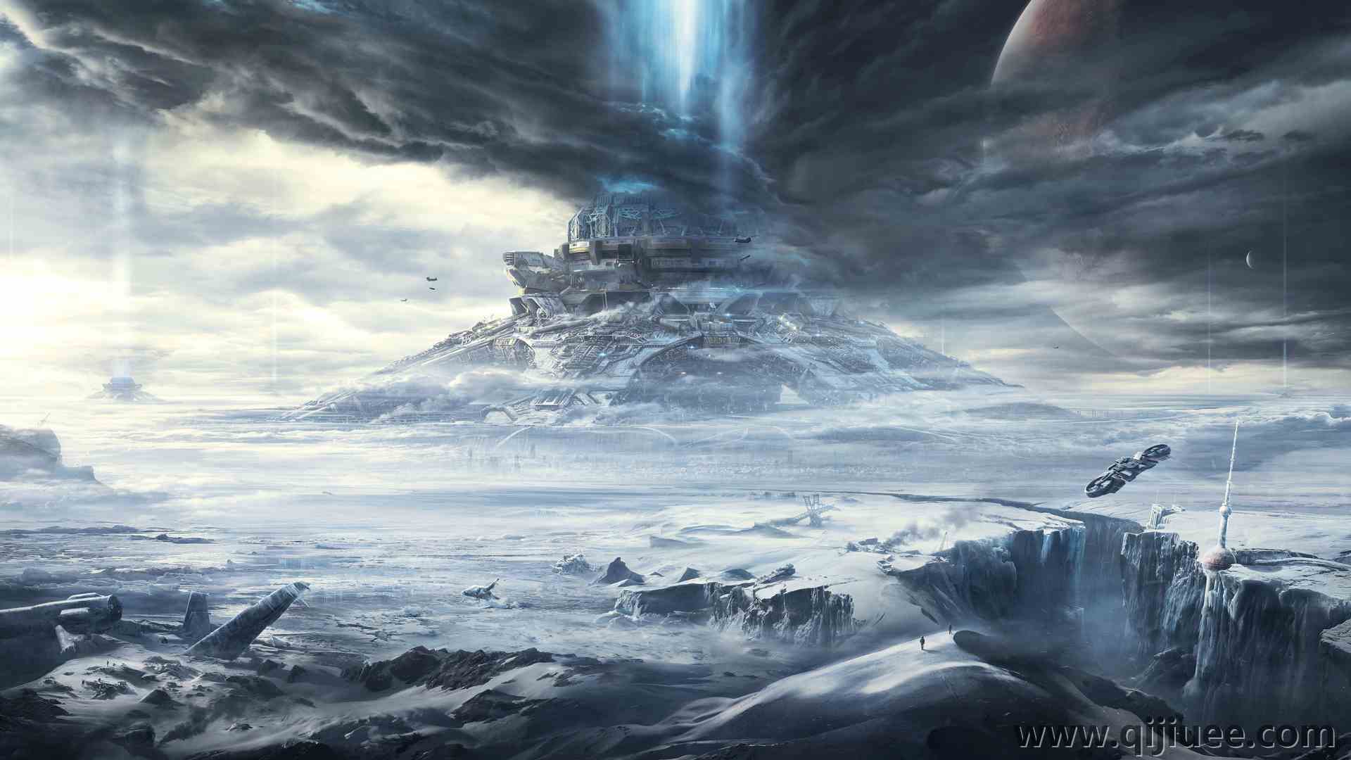 流浪的地球 AI艺术 上海 电影 雪  电脑壁纸 4K壁纸5000 x 2776/9.77 MB-柒染云阁