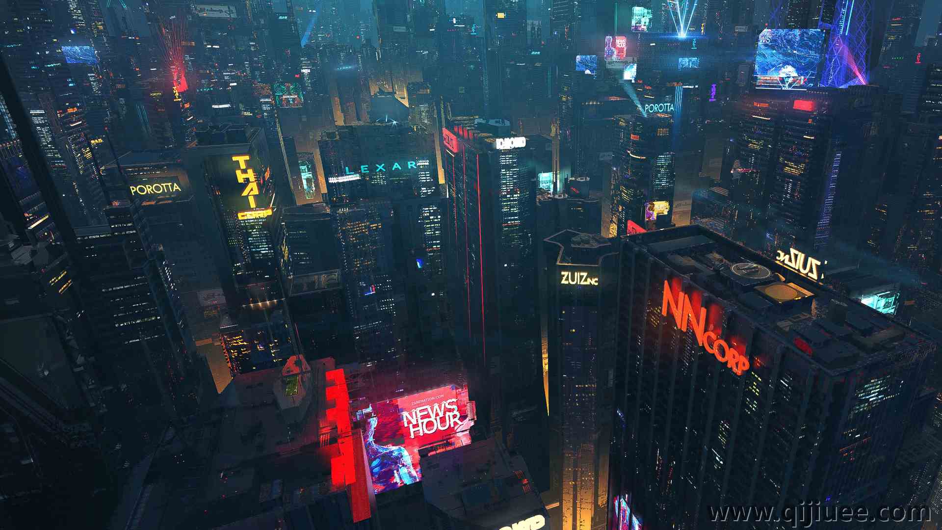 建筑物 夜间 城市 城市灯光 灯光 天空景观 摩天大楼 3840 x 2160/3.44 MB-柒染云阁