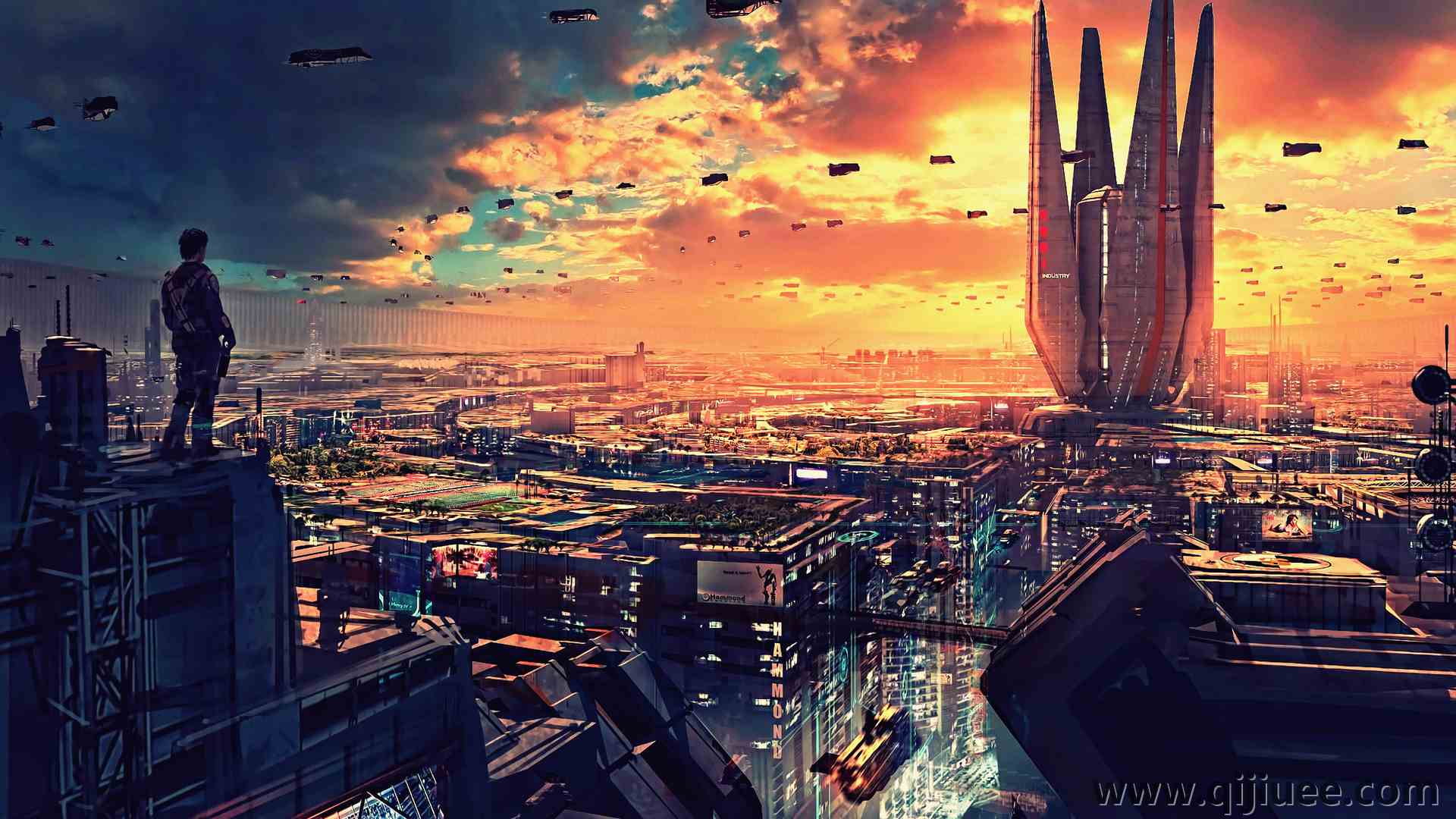 未来主义城市 科幻小说 AI艺术 概念艺术 城市景观 3840 x 2160/4.16 MB-柒染云阁